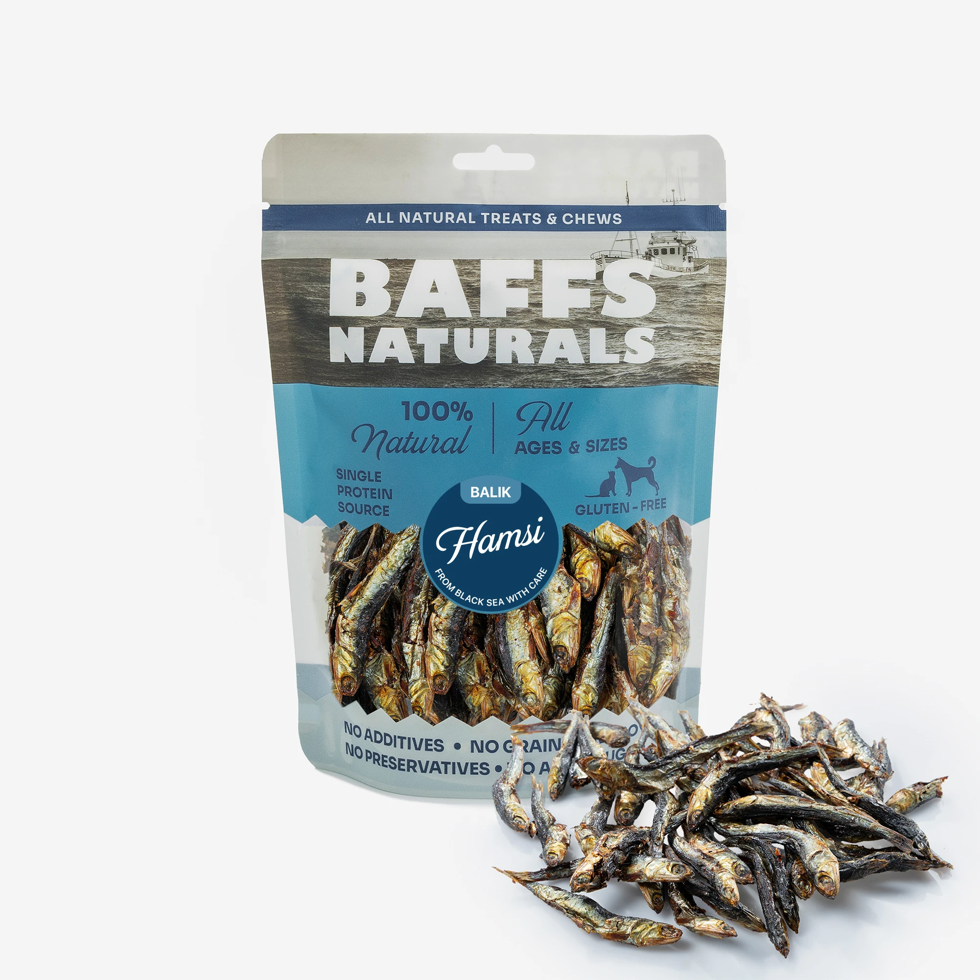Hamsi Balık %100 Doğal Çiğnemelik Köpek Ödül Maması 100 gr