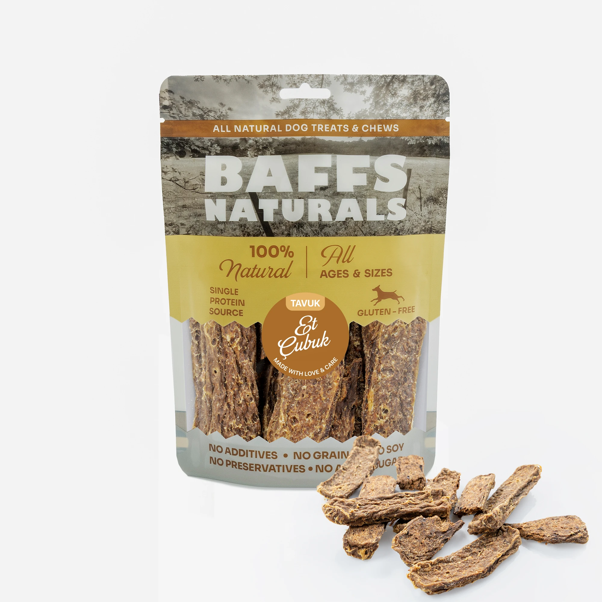 Tavuk Mini Et Çubukları %100 Doğal Köpek Ödül Maması 100 gr