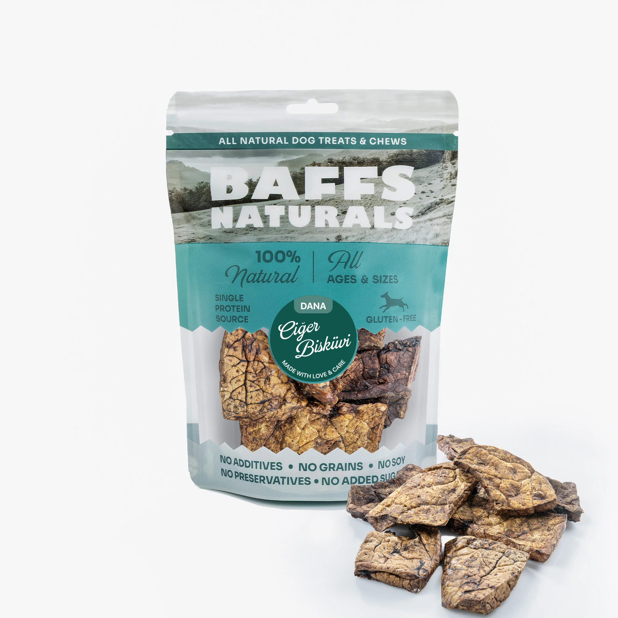 Dana Ciğer Bisküvi %100 Doğal Çiğnemelik Köpek Ödül Maması 100 gr