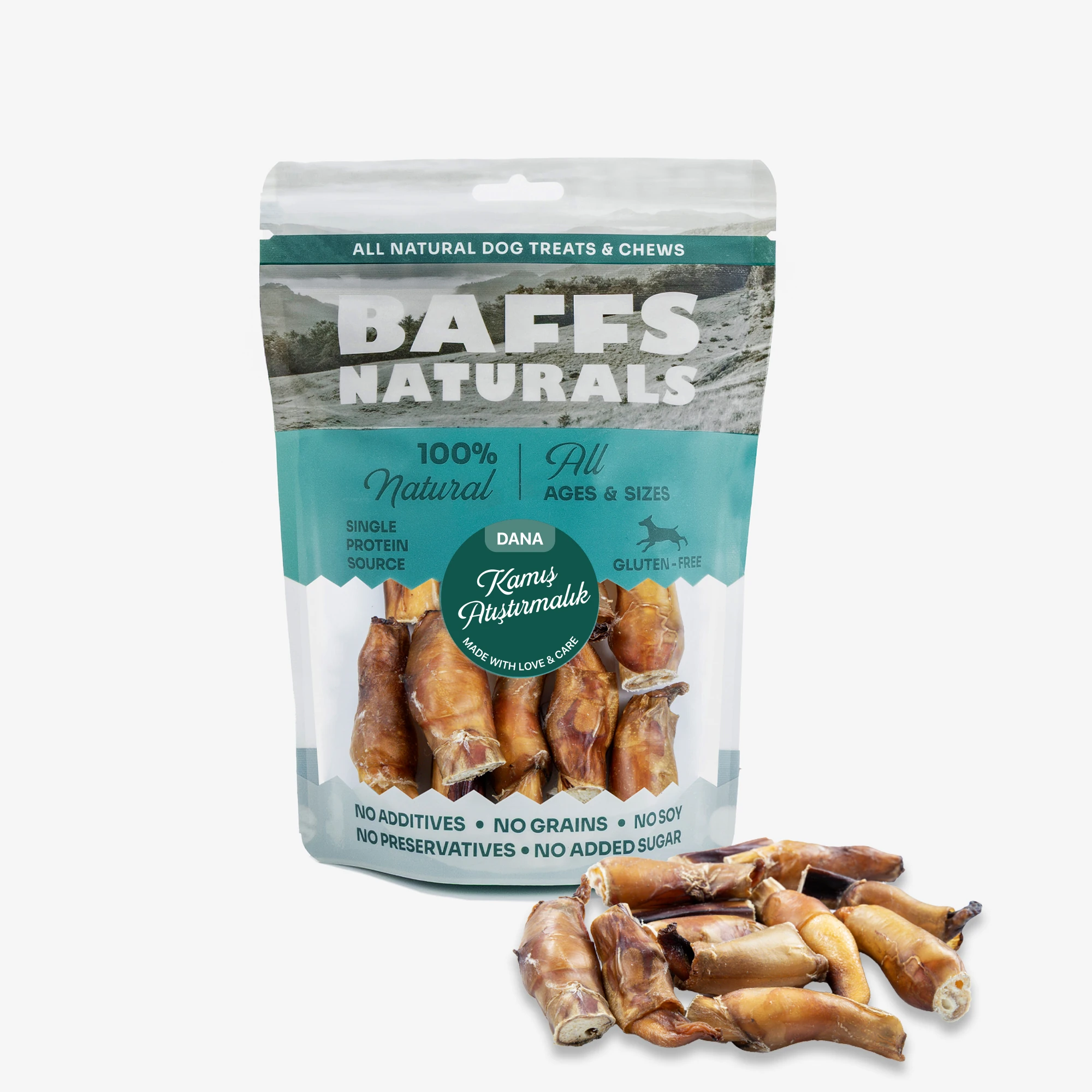 Dana Kamış Atıştırmalık %100 Doğal Çiğnemelik Köpek Ödül Maması 100 gr