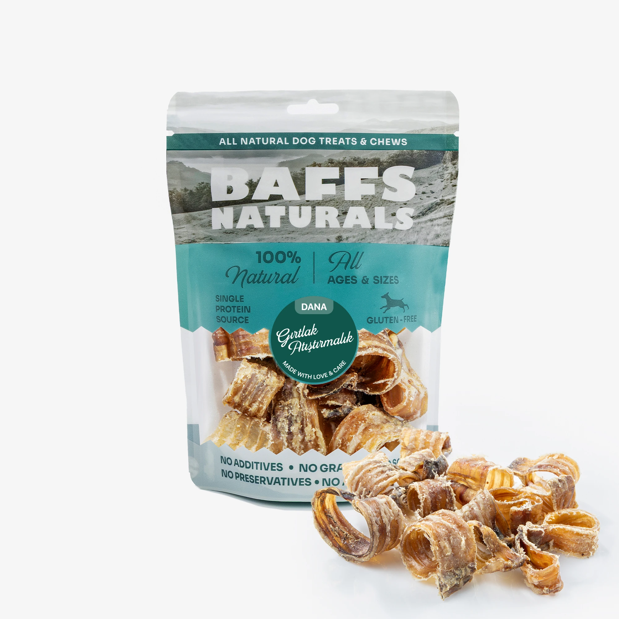 Dana Gırtlak Atıştırmalık %100 Doğal Çiğnemelik Köpek Ödül Maması 100 gr