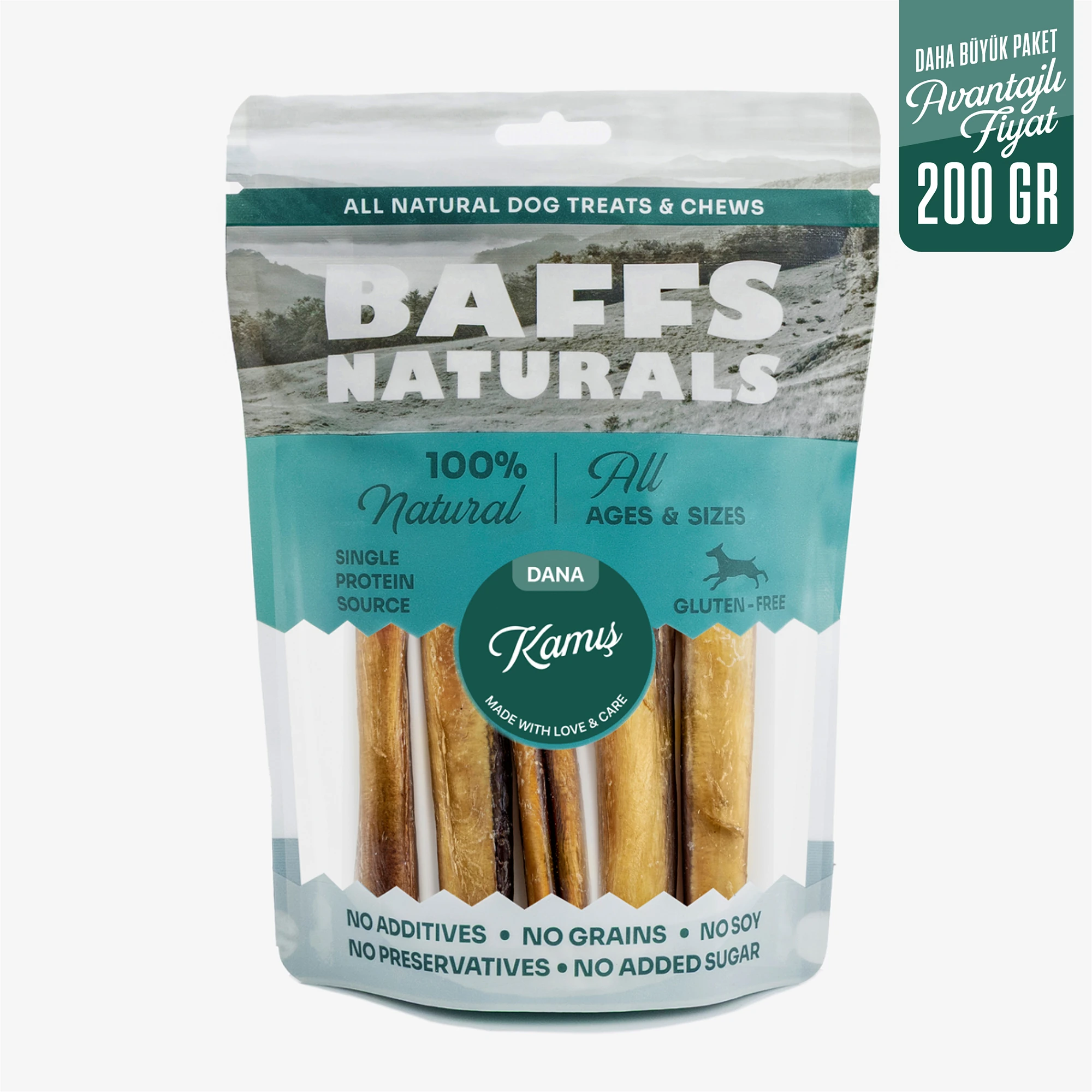 Dana Kamış Avantaj Paketi %100 Doğal Çiğnemelik Köpek Ödül Maması 200 gr