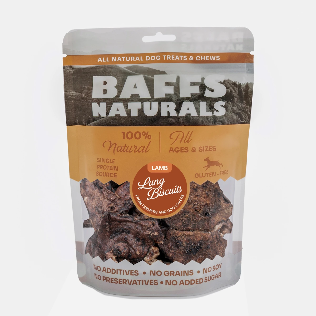 Lamb Lung Biscuits for Dogs - 100% Natural Single Ingredients Dog Treats 4oz