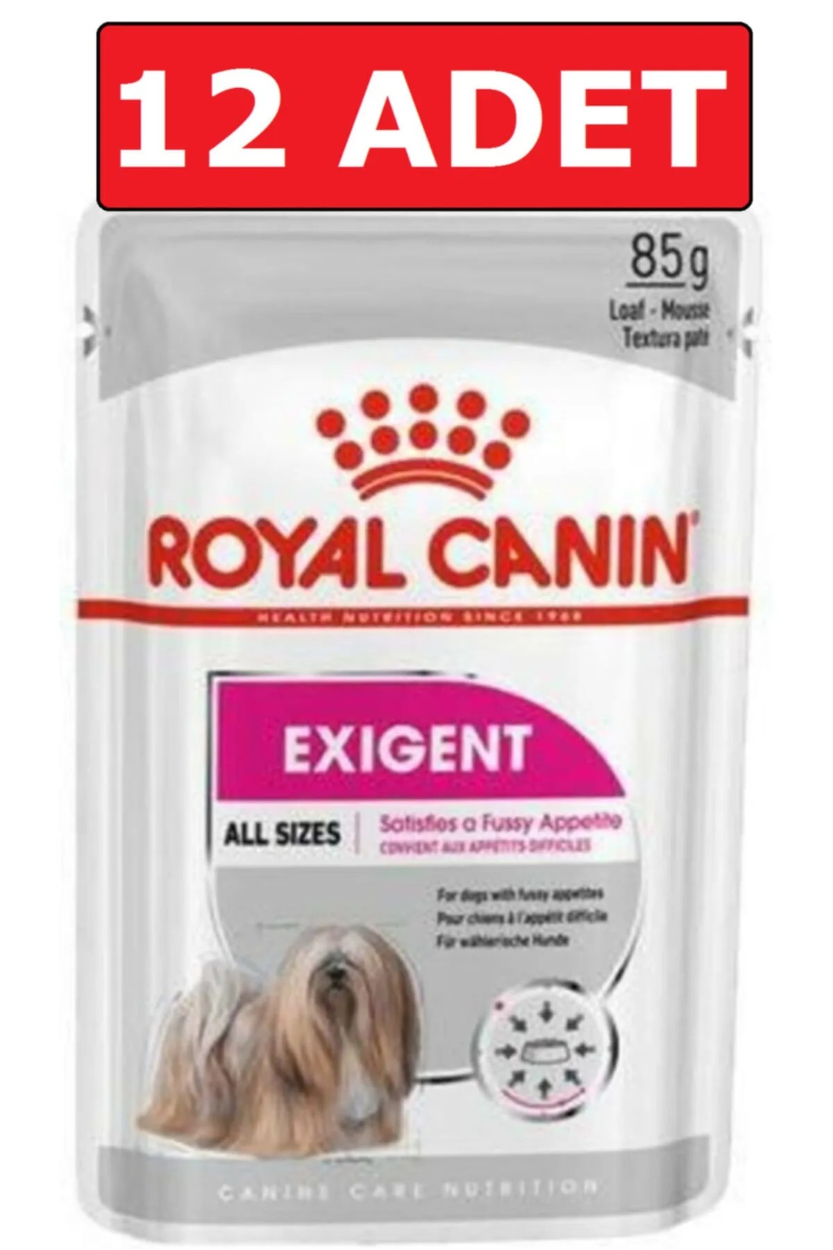 Royal Canin Exigent Seçici Yaş Köpek Maması 12 Adet X 85 Gr Pouch Konserve