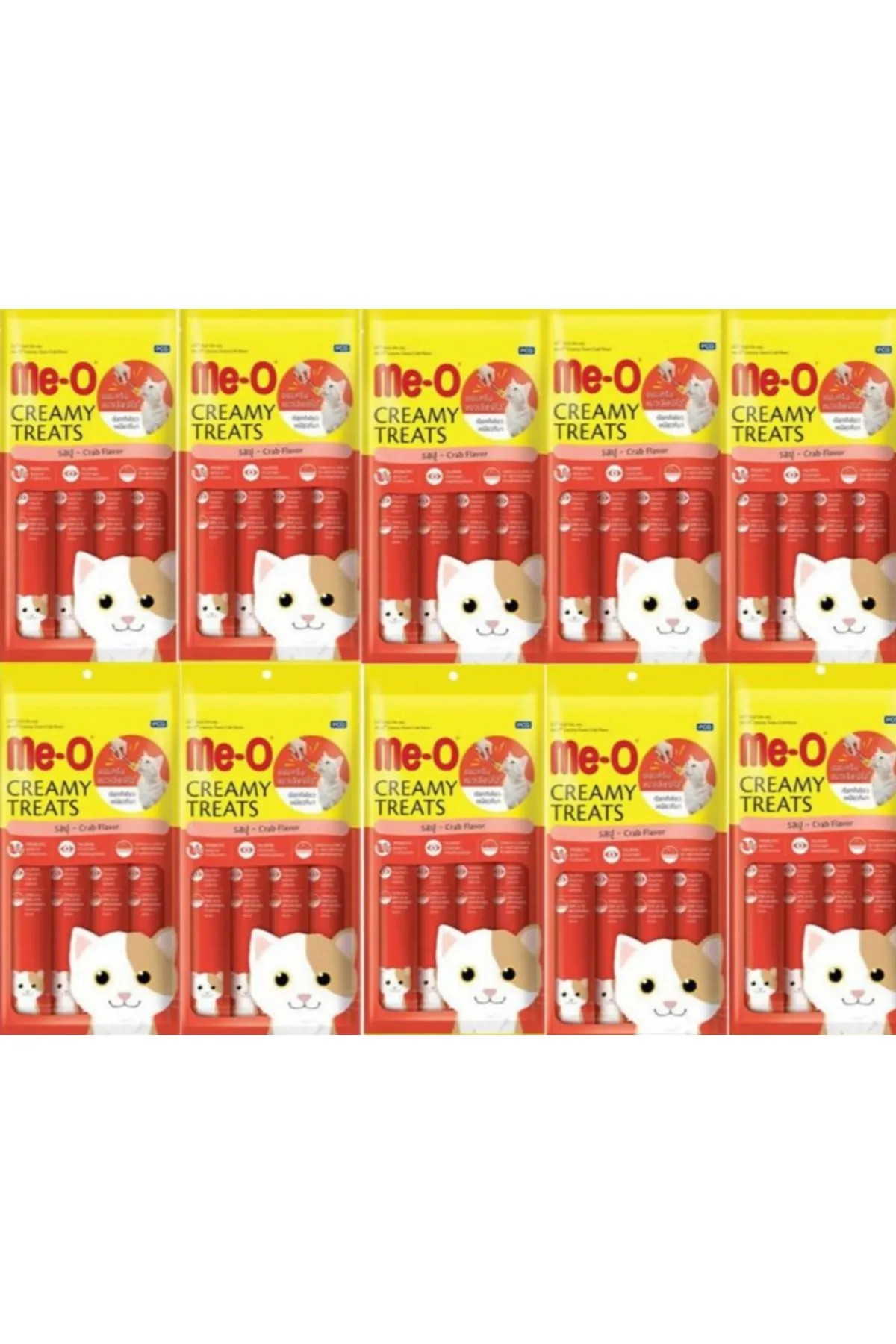 me-o Meo Creamy Treats 10 Lu Set Sıvı Kedi Ödül Maması Yengeçli 4x15 Gr Toplam 600 Gr