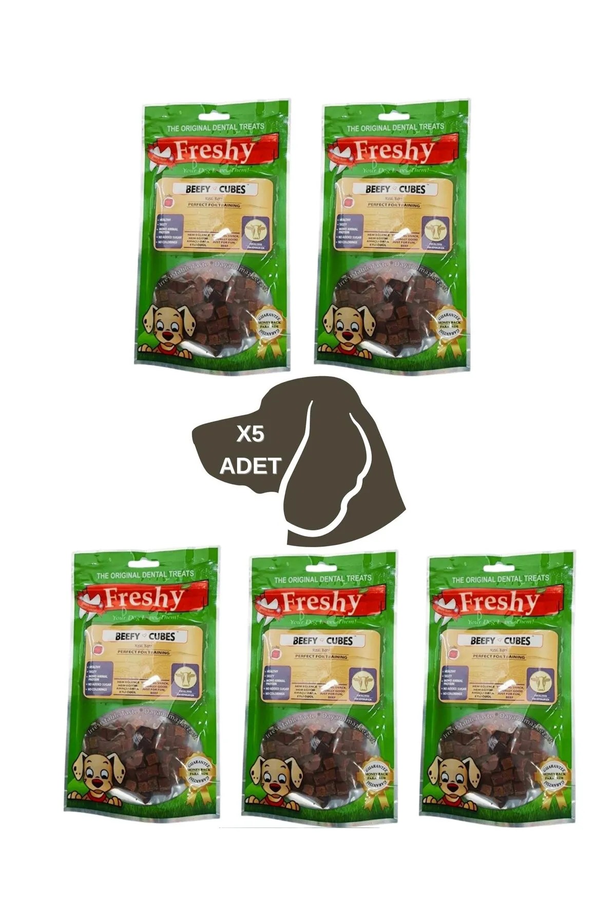 Freshy Beefy Cubes Biftekli Küpler Köpek Ödülü 5 Paket