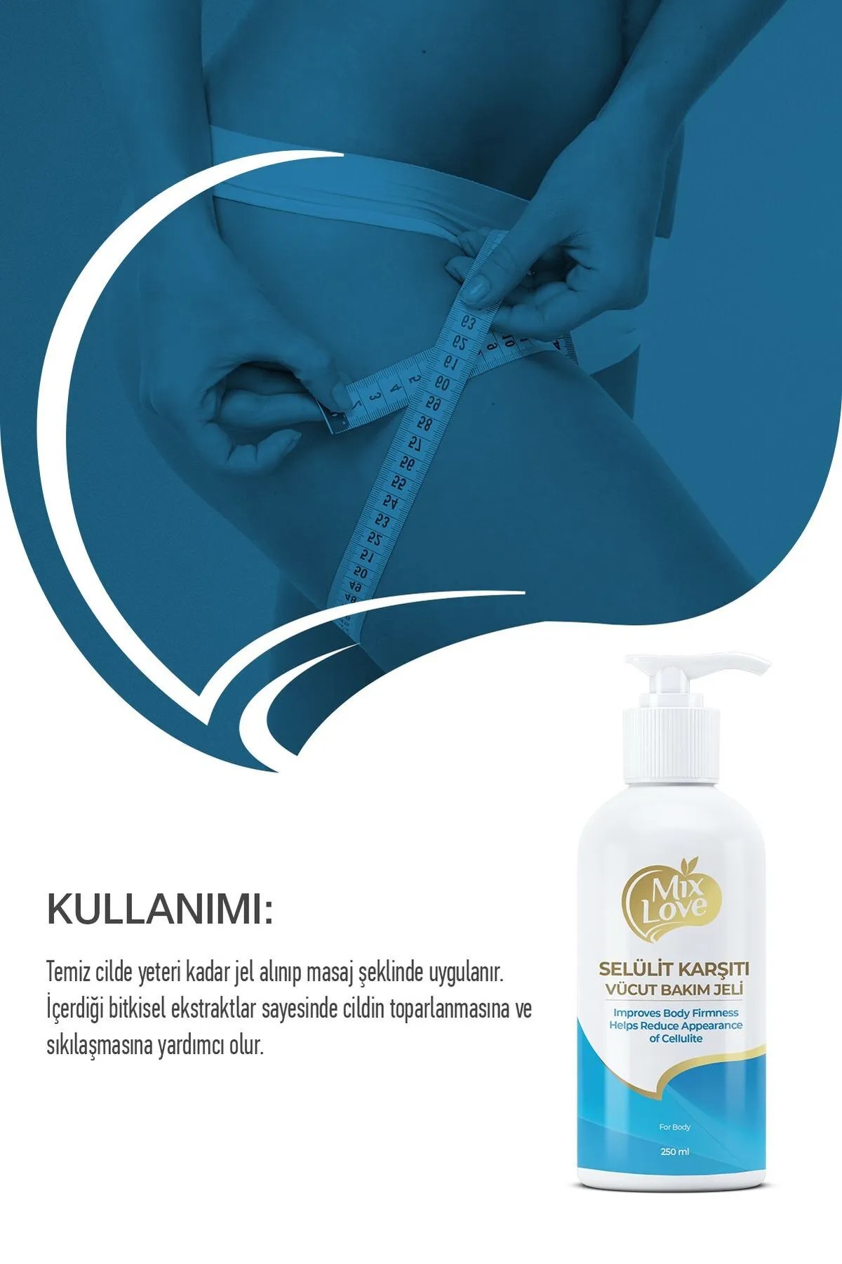 Sıkılaştırıcı, Selülit ve Çatlak Giderici Vücut Şekillendirici Jel 250ml