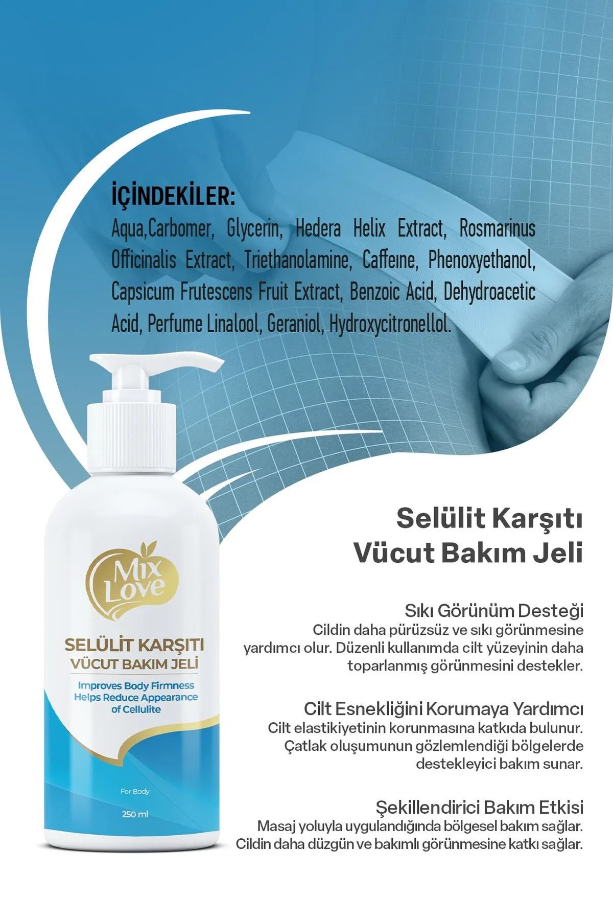 Sıkılaştırıcı, Selülit ve Çatlak Giderici Vücut Şekillendirici Jel 250ml