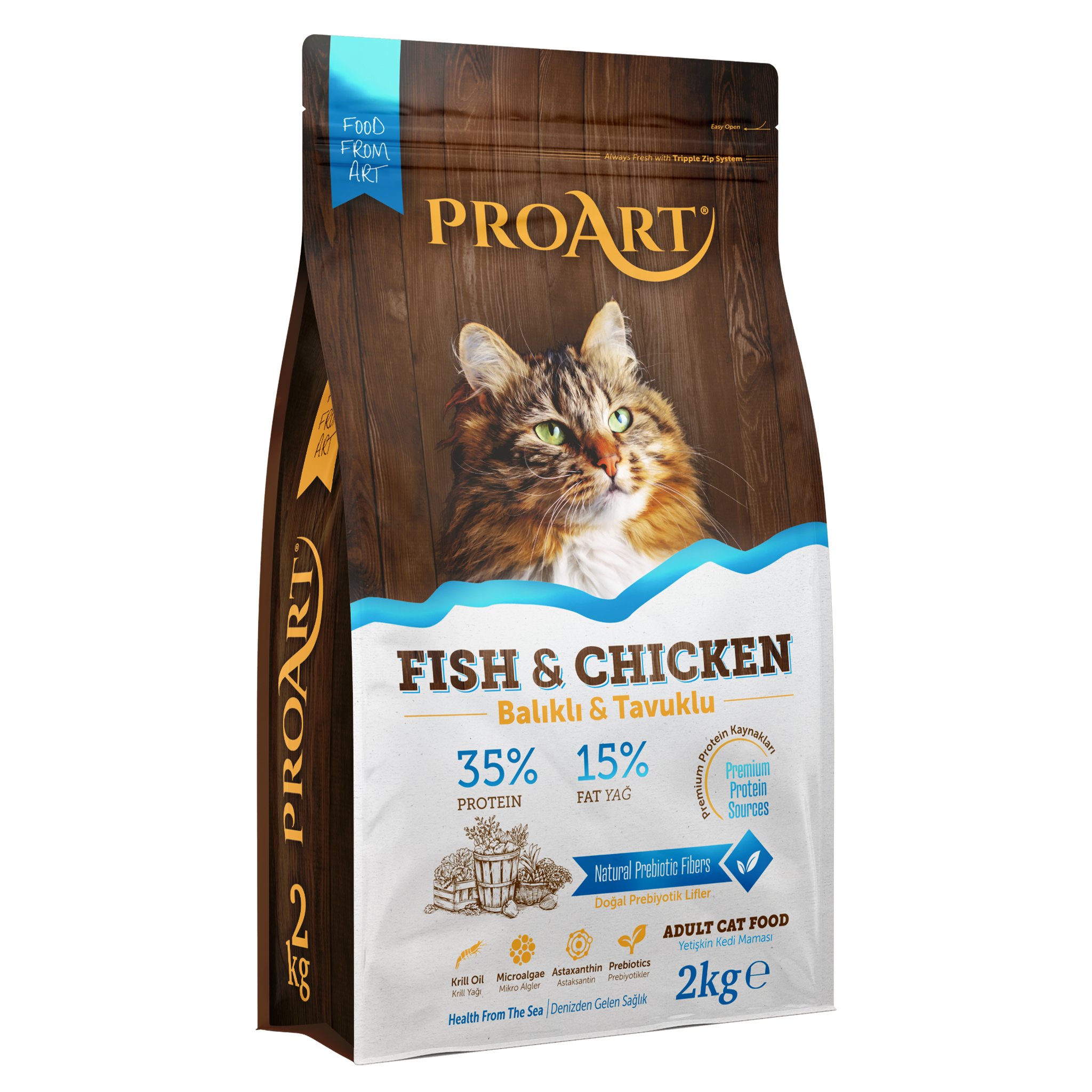 Proart Süper Premium Balık Etli Ve Tavuklu Yetişkin Kedi Maması 2 Kg