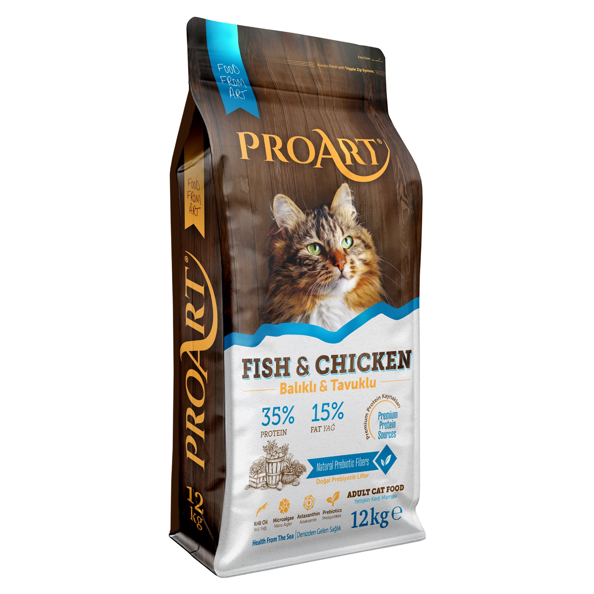 Proart Süper Premium Balık Etli Ve Tavuklu Yetişkin Kedi Maması 12 Kg