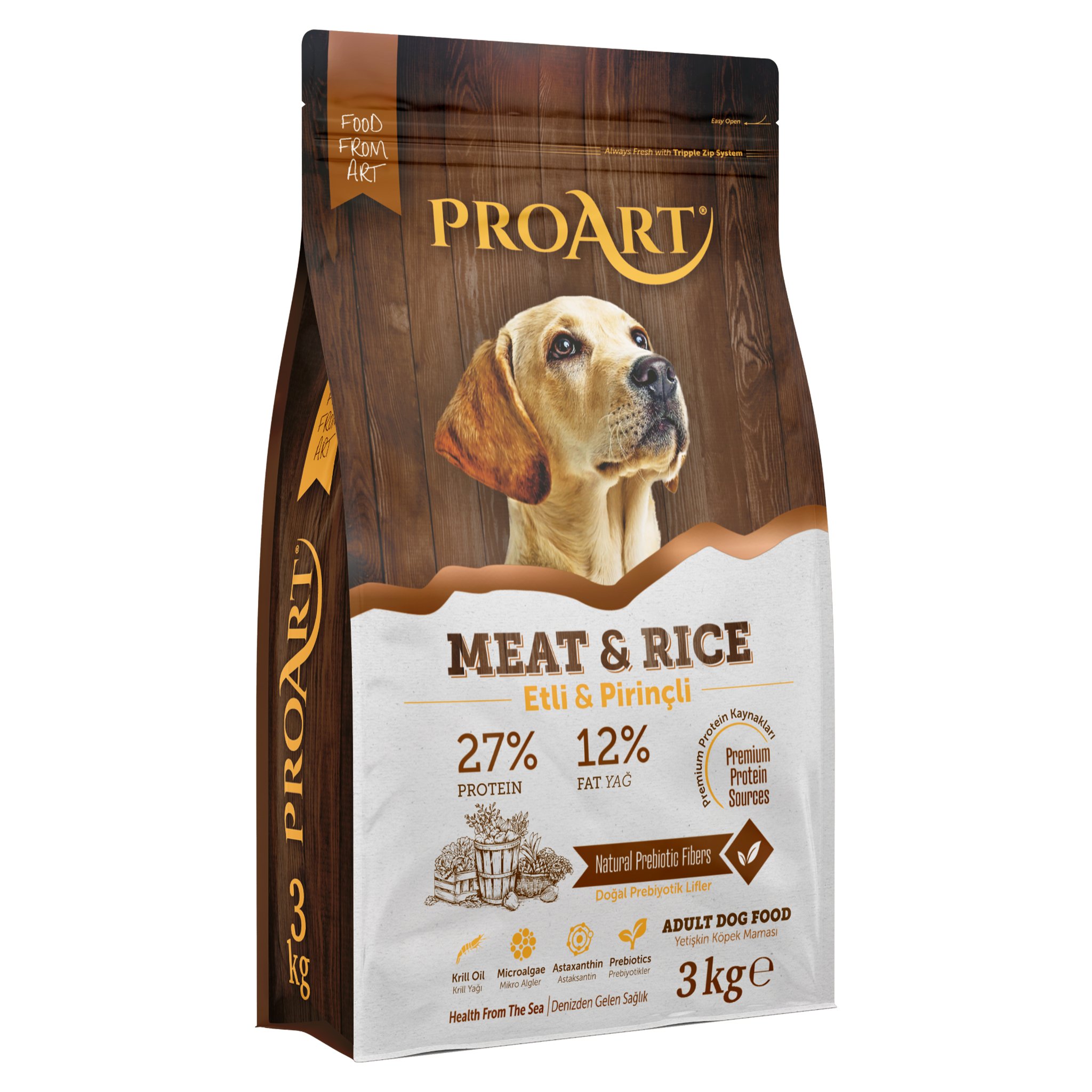 Proart Süper Premium Etli & Pirinçli Yetişkin Köpek Maması 3 Kg