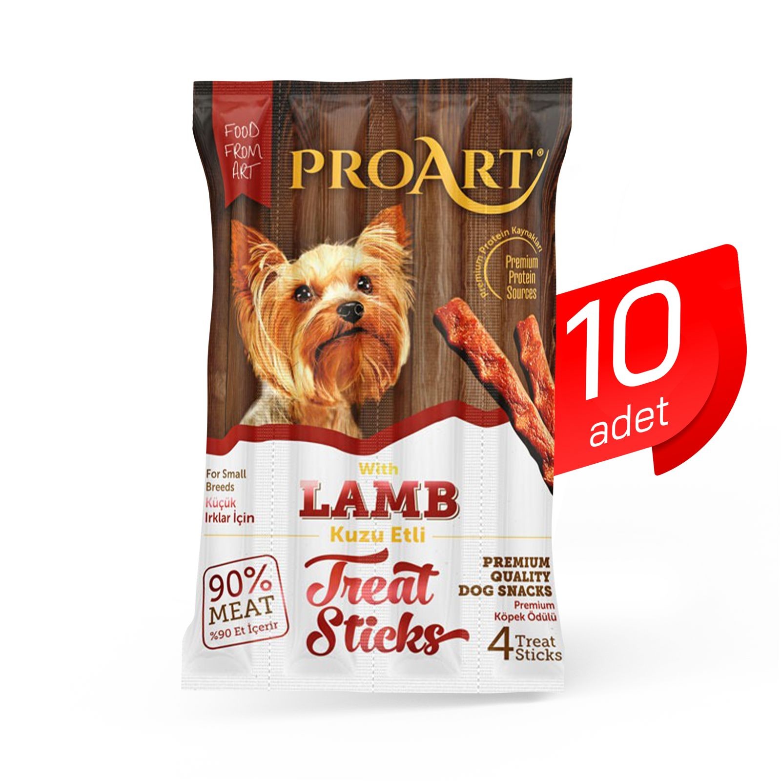 10 Adet Proart Kuzu Etli Küçük Irk Köpek Ödül Çubuğu