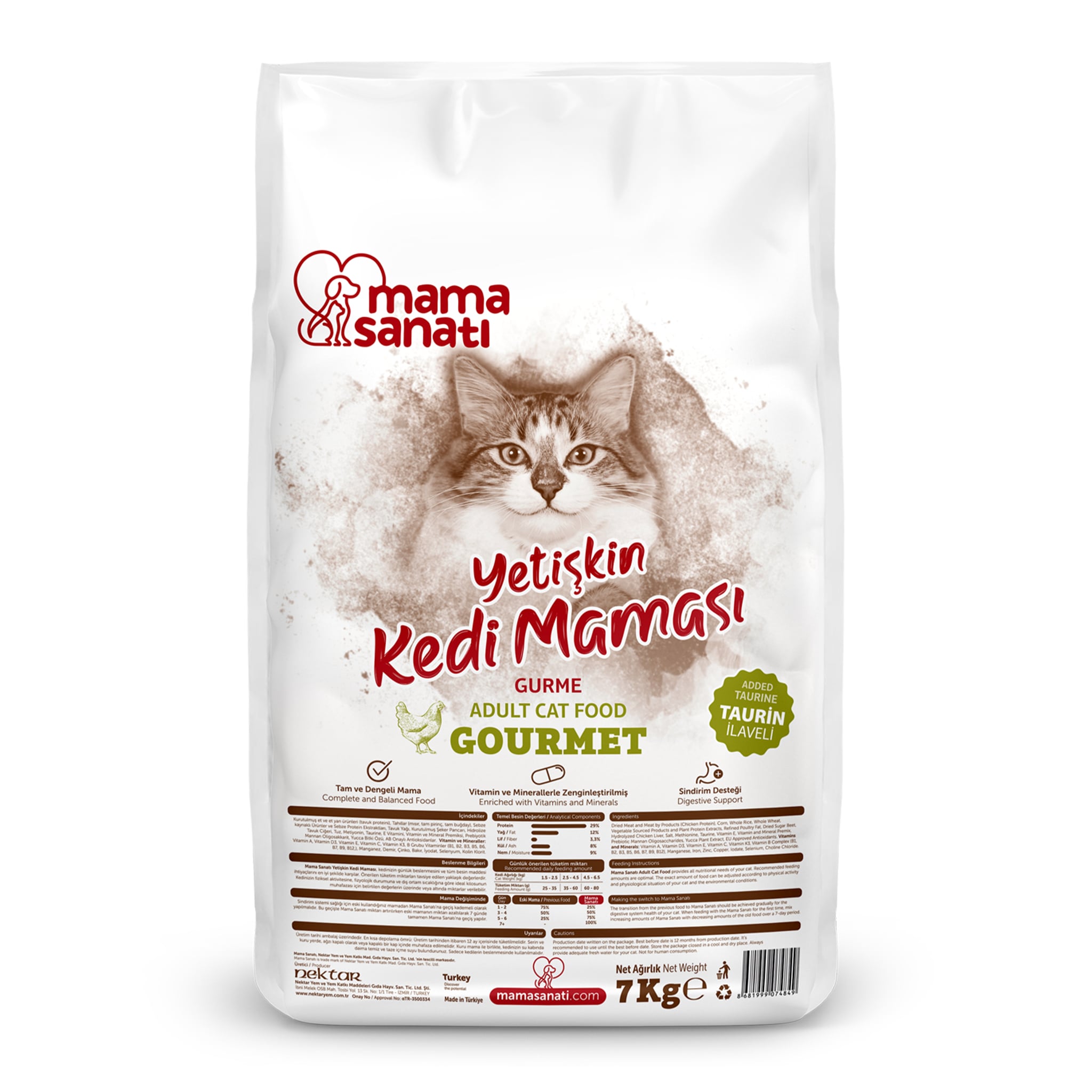 Mama Sanatı Gurme Yetişkin Kedi Maması 7 Kg