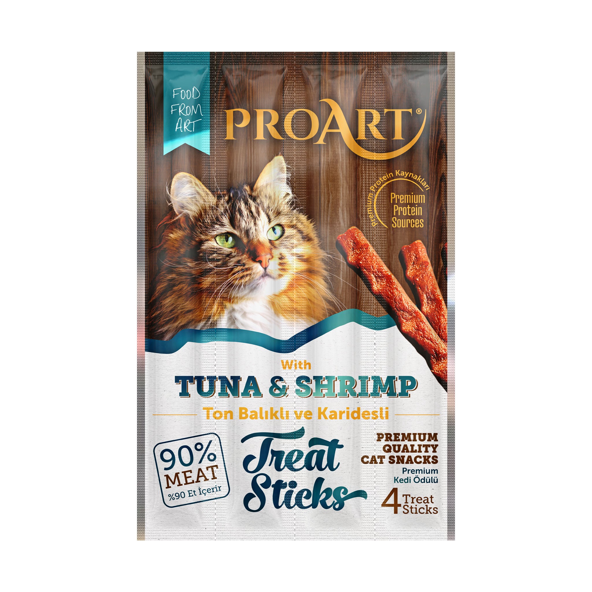 Proart Ton Balıklı ve Karidesli Yetişkin Kedi Ödül Çubuğu