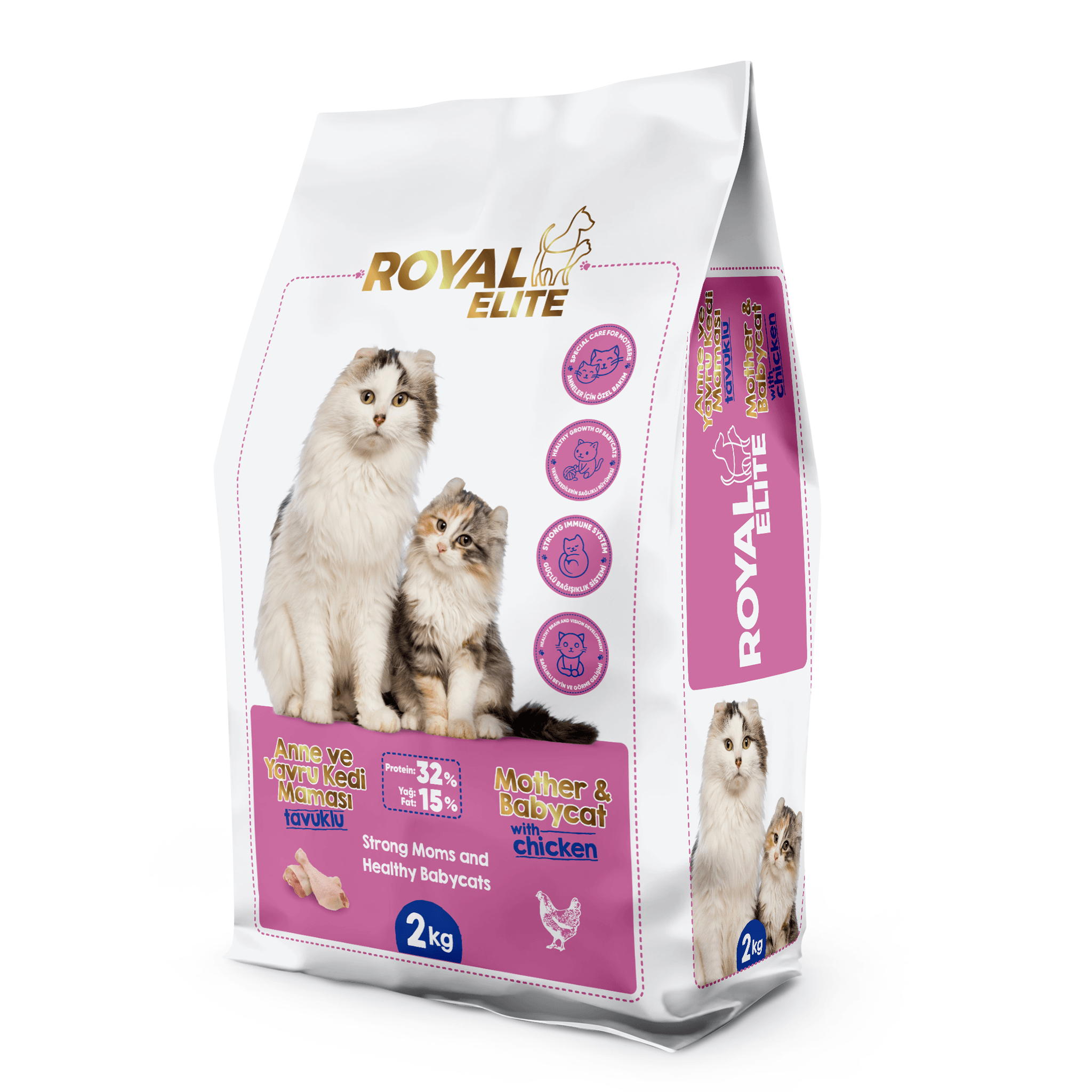 ROYAL ELİTE TAVUKLU ANNE VE YAVRU KEDİ MAMASI 2 KG