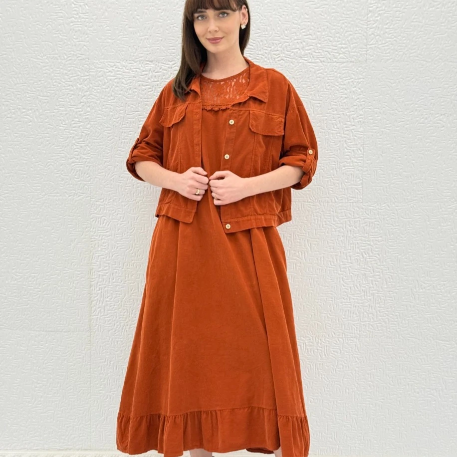 İTHAL KADİFE ELBİSE CEKET TAKIM