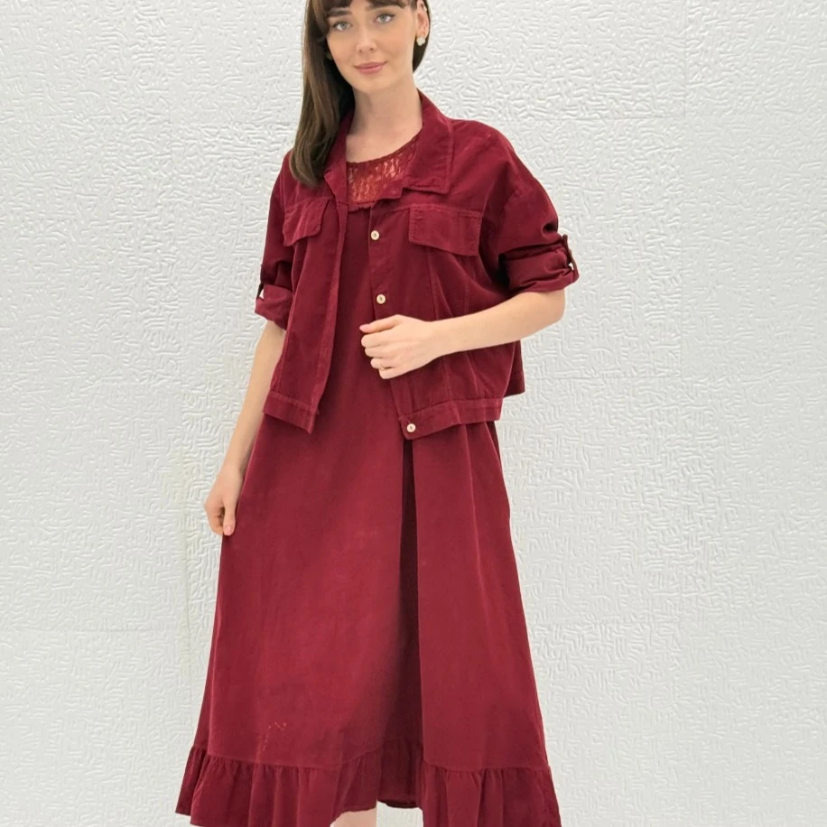 İTHAL KADİFE ELBİSE CEKET TAKIM