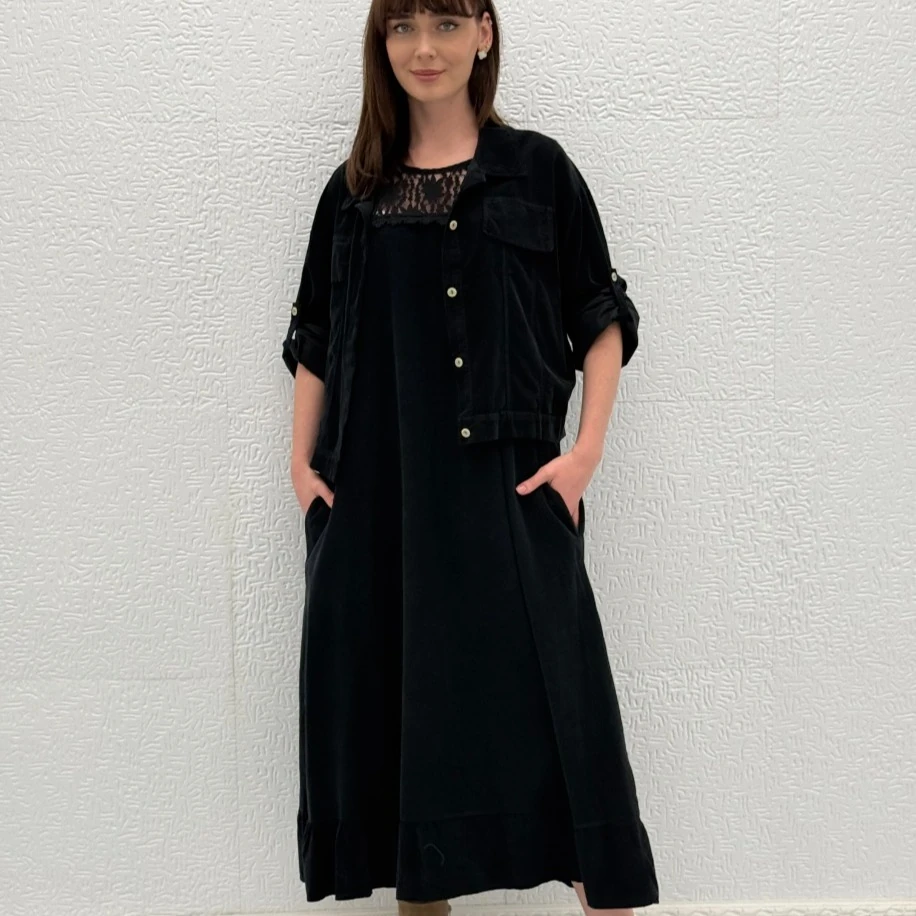 İTHAL KADİFE ELBİSE CEKET TAKIM