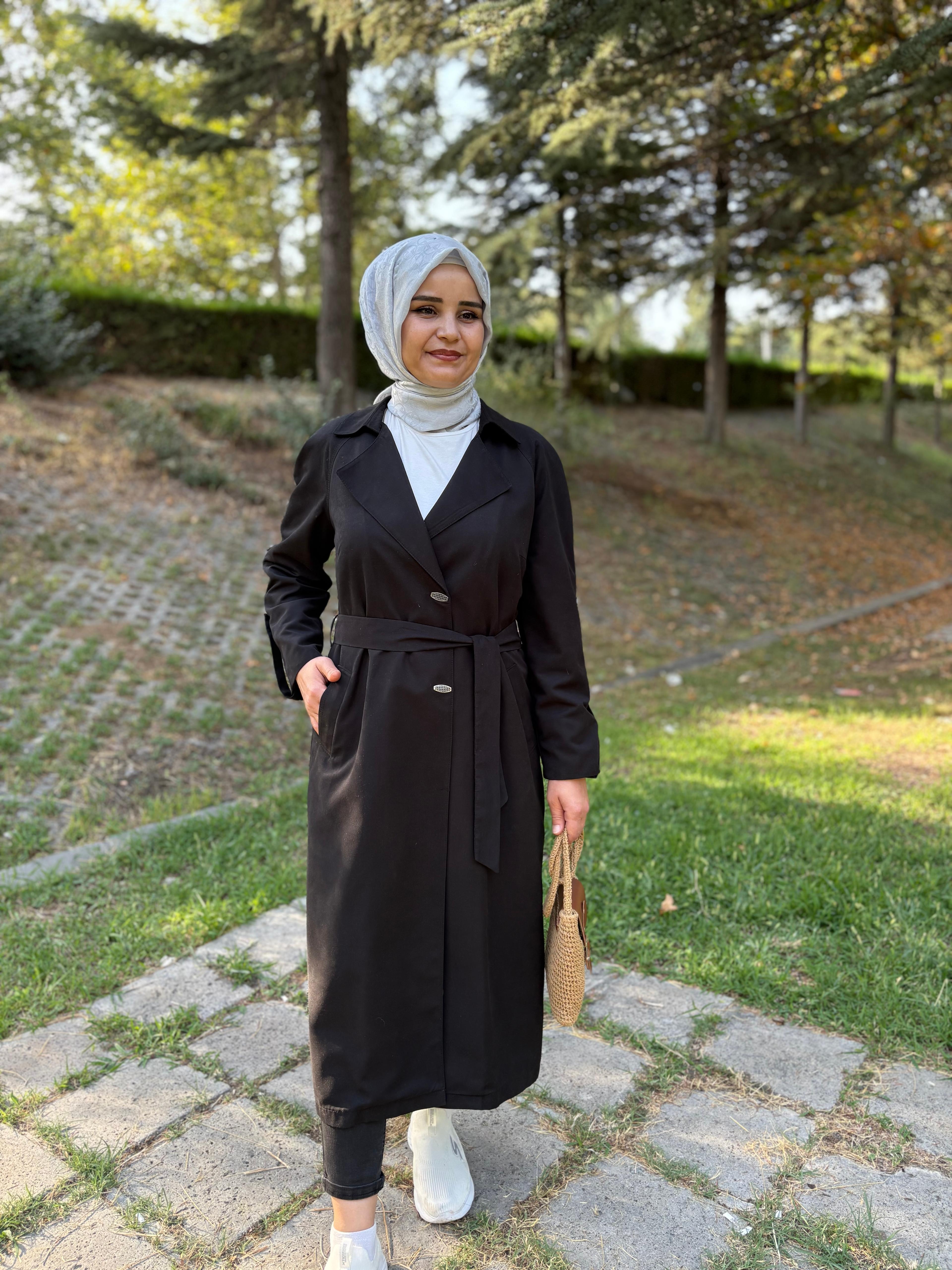 Ayda Siyah Trençkot