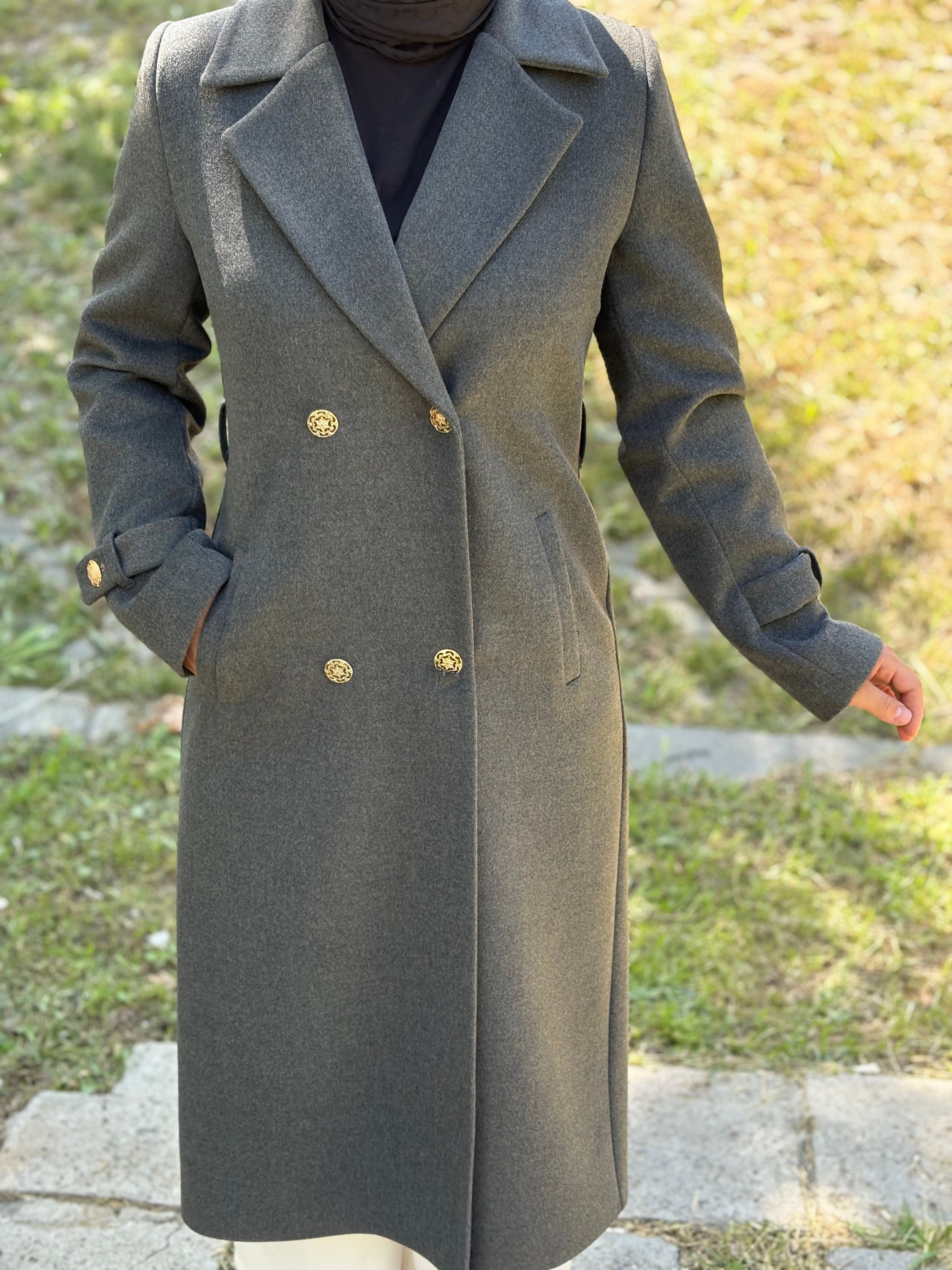 Gri Kaşe Kaban