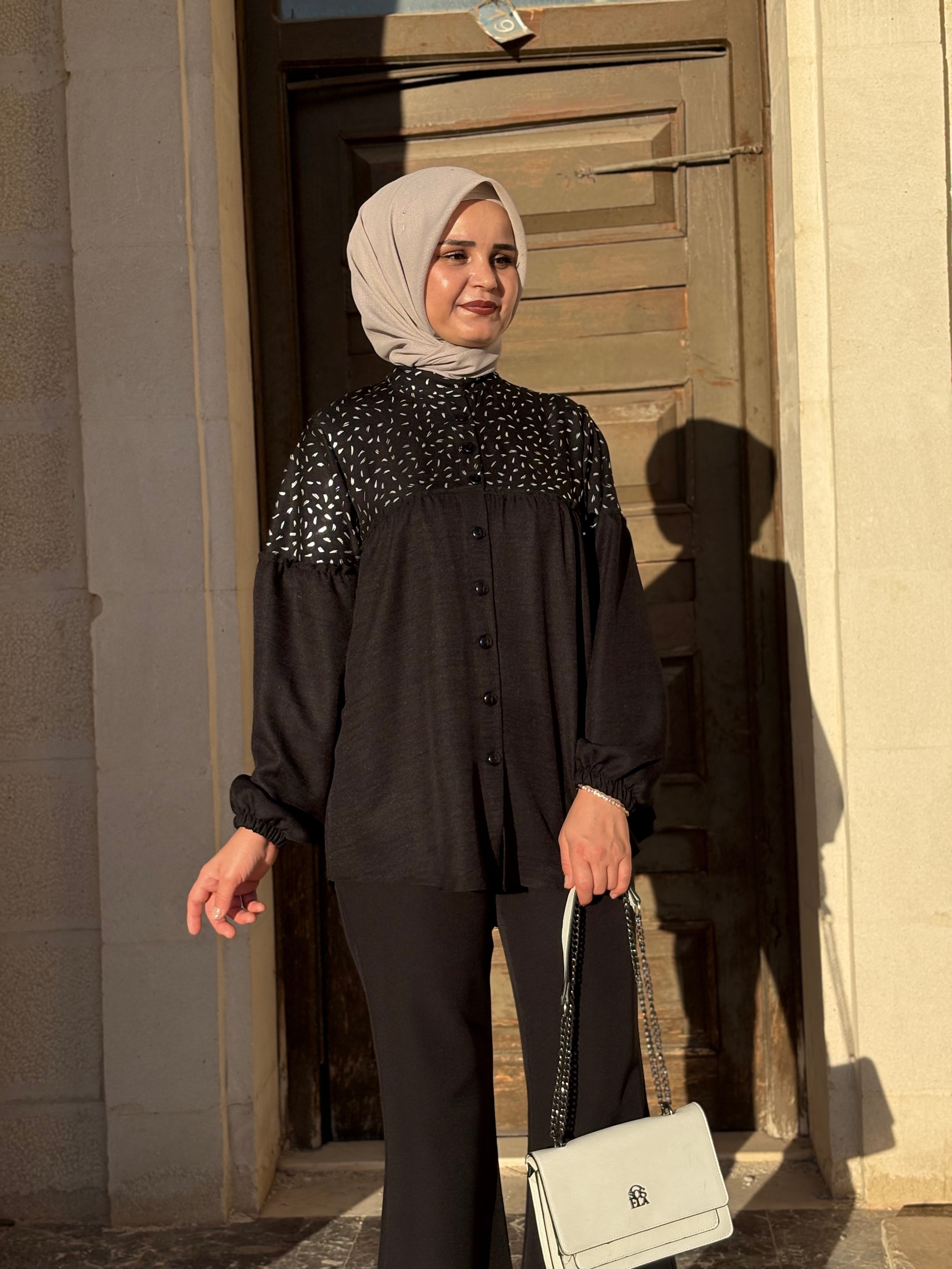 Düğmeli Siyah Tunik
