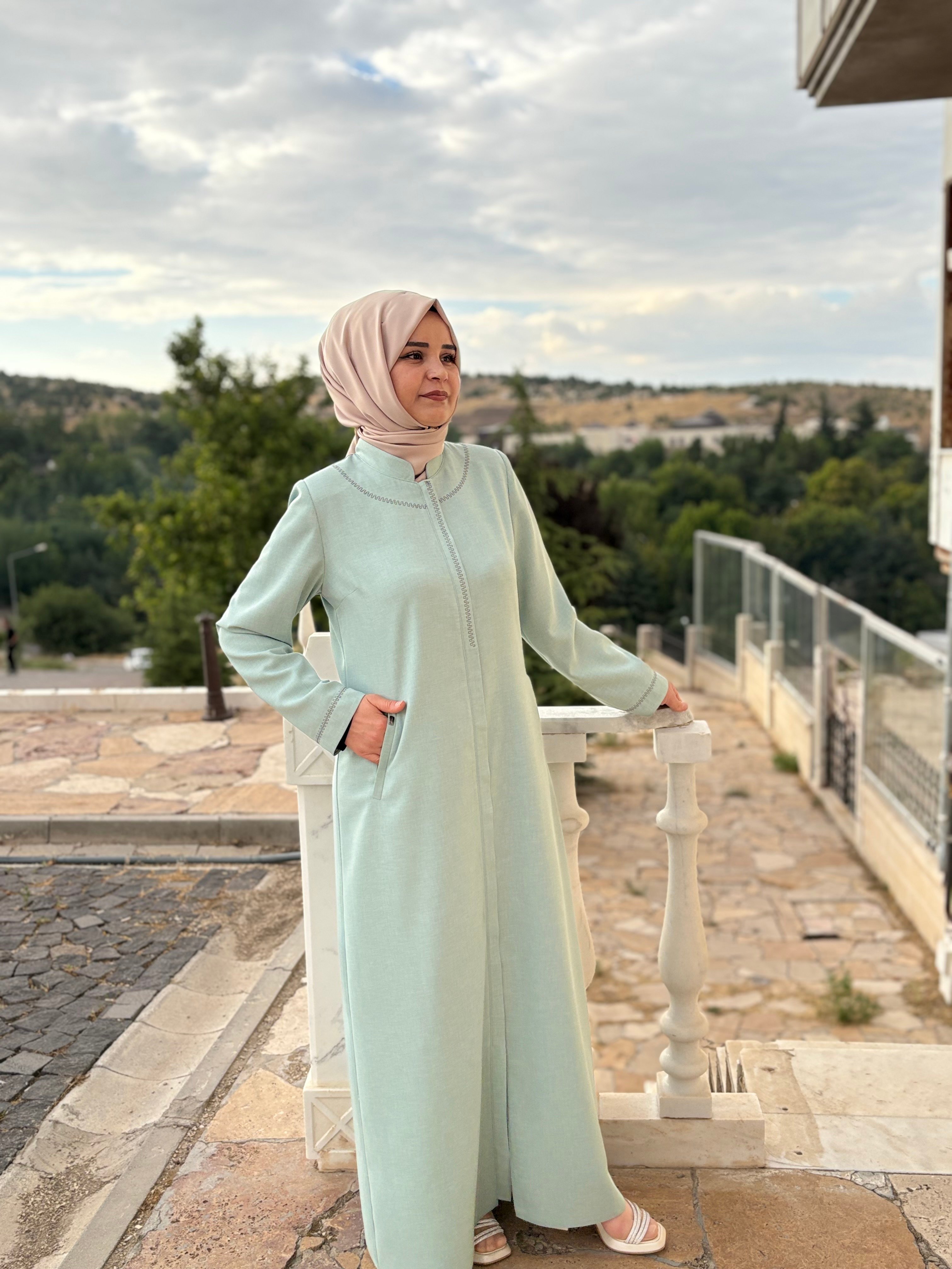 Elvan Mint Yeşili Pardesü