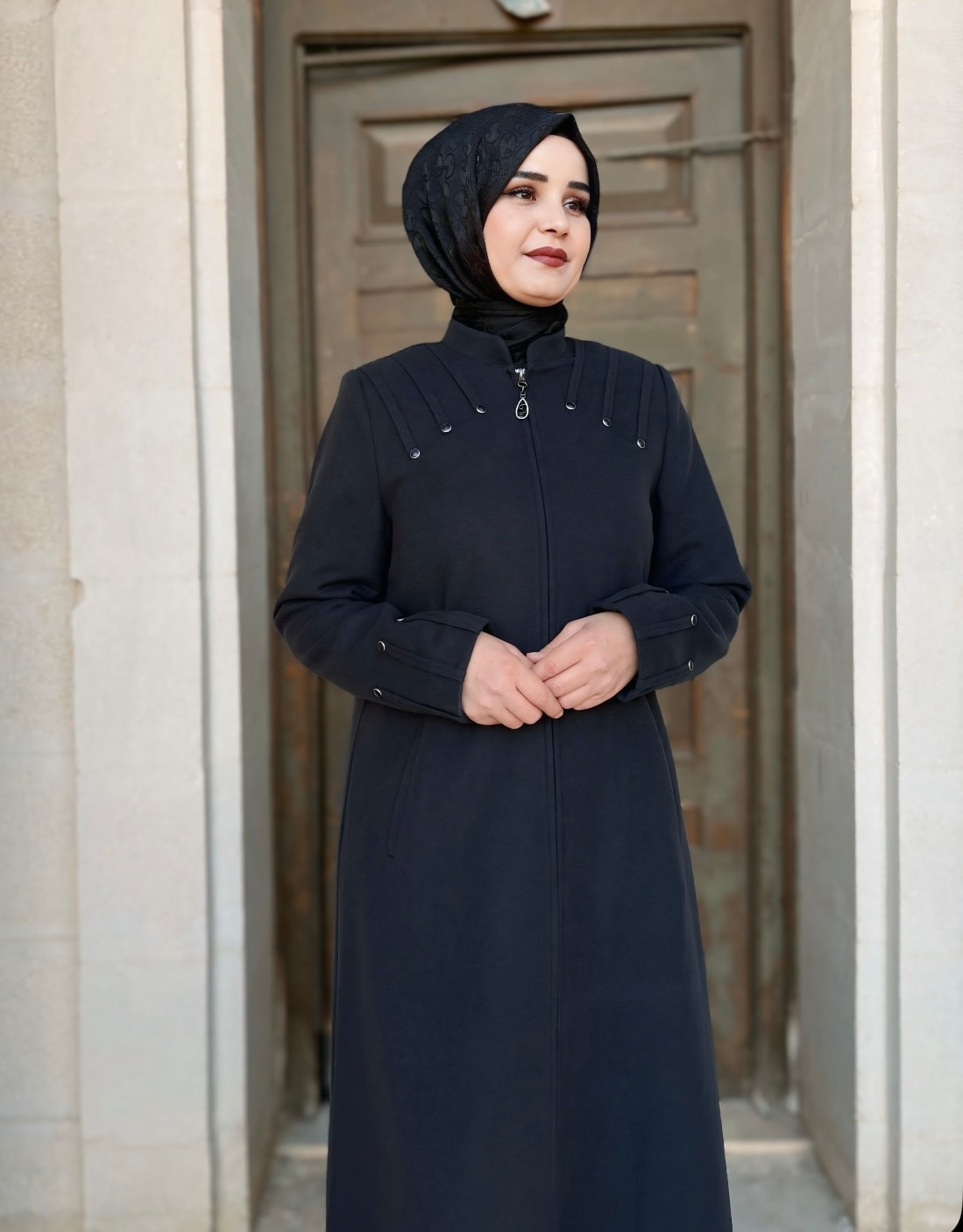 Asel Kaşe Lacivert Manto