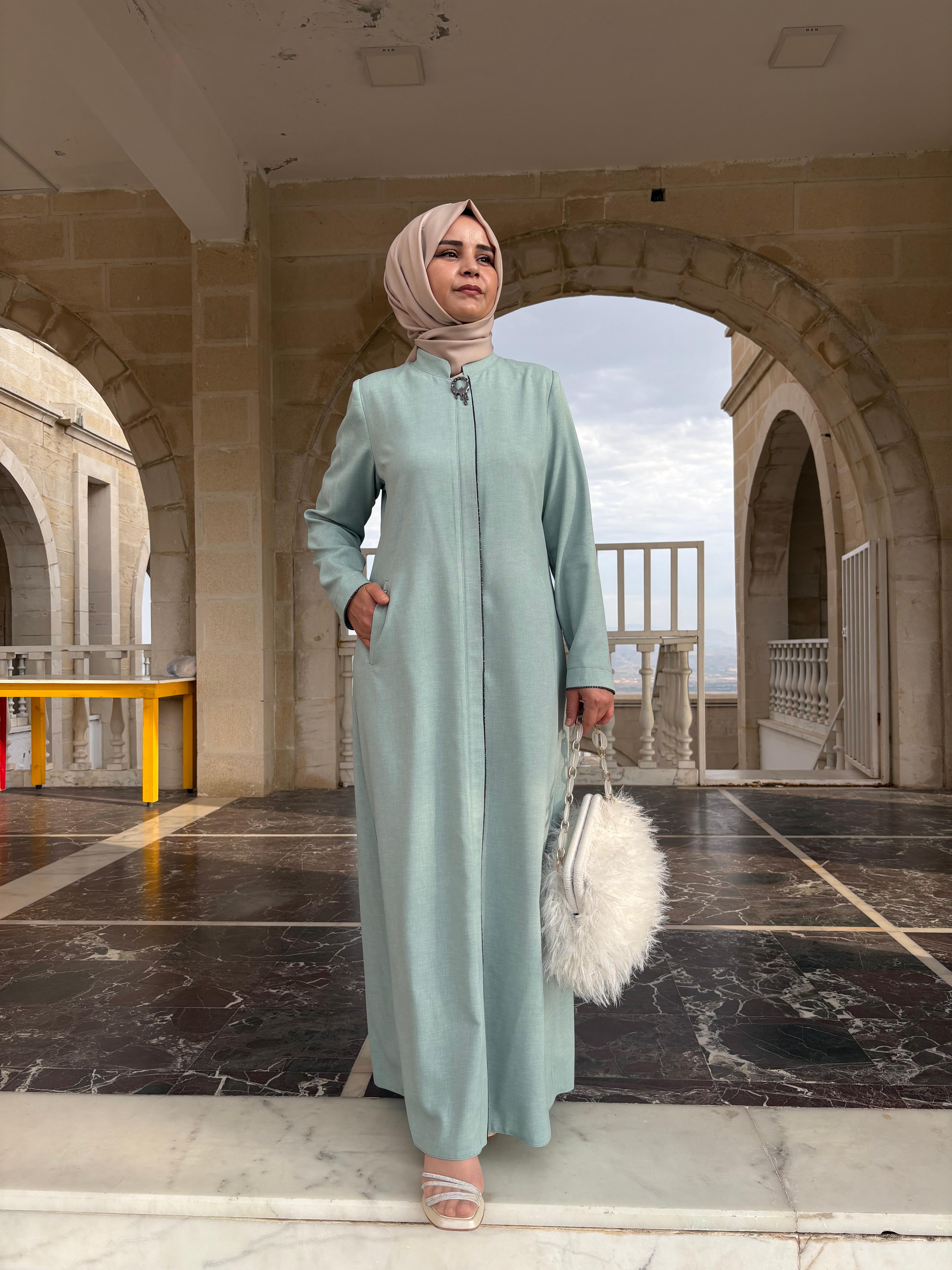 Tuba Mint Yeşili Pardesü