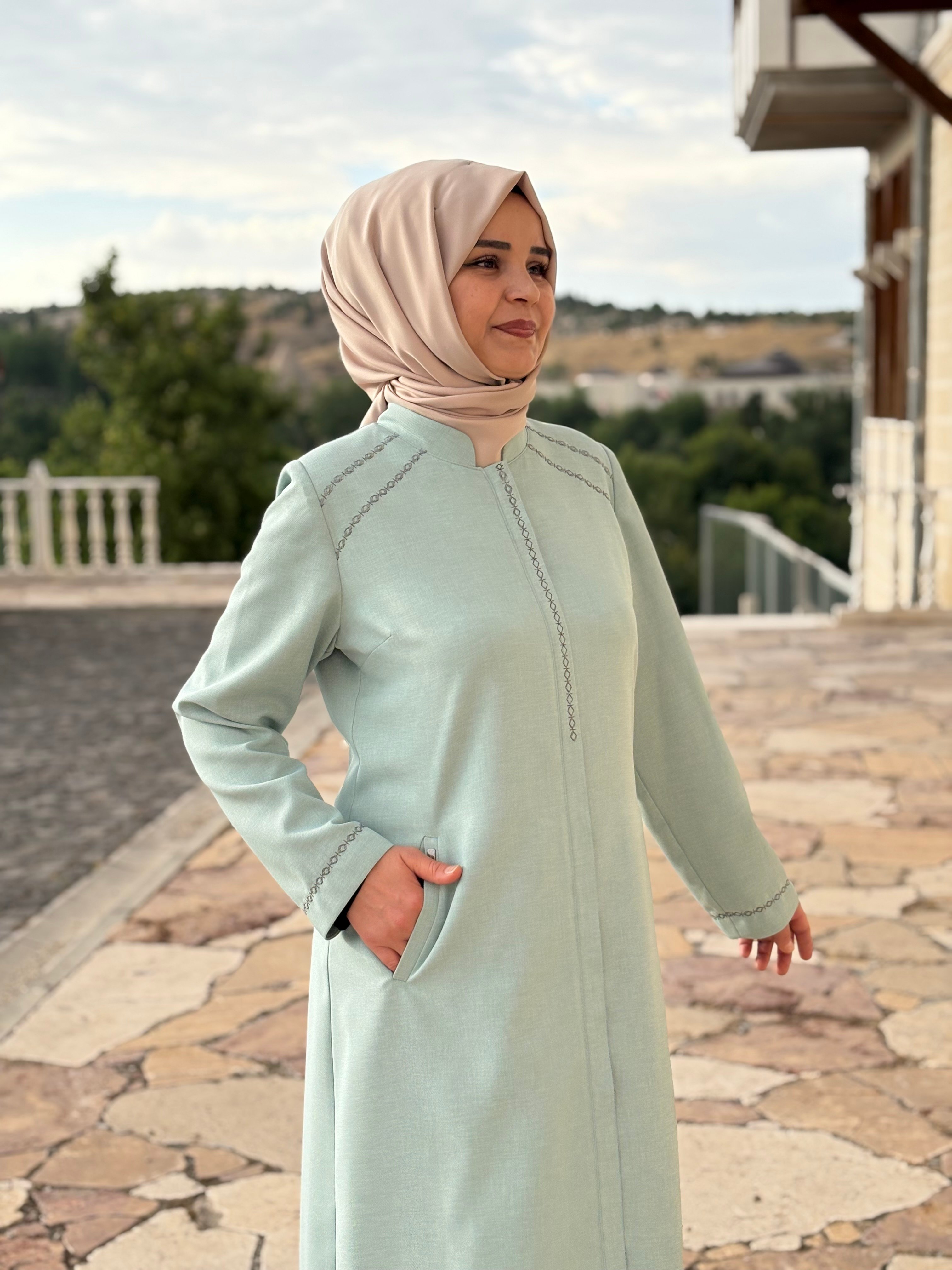 Karmen Mint Yeşili Pardesü