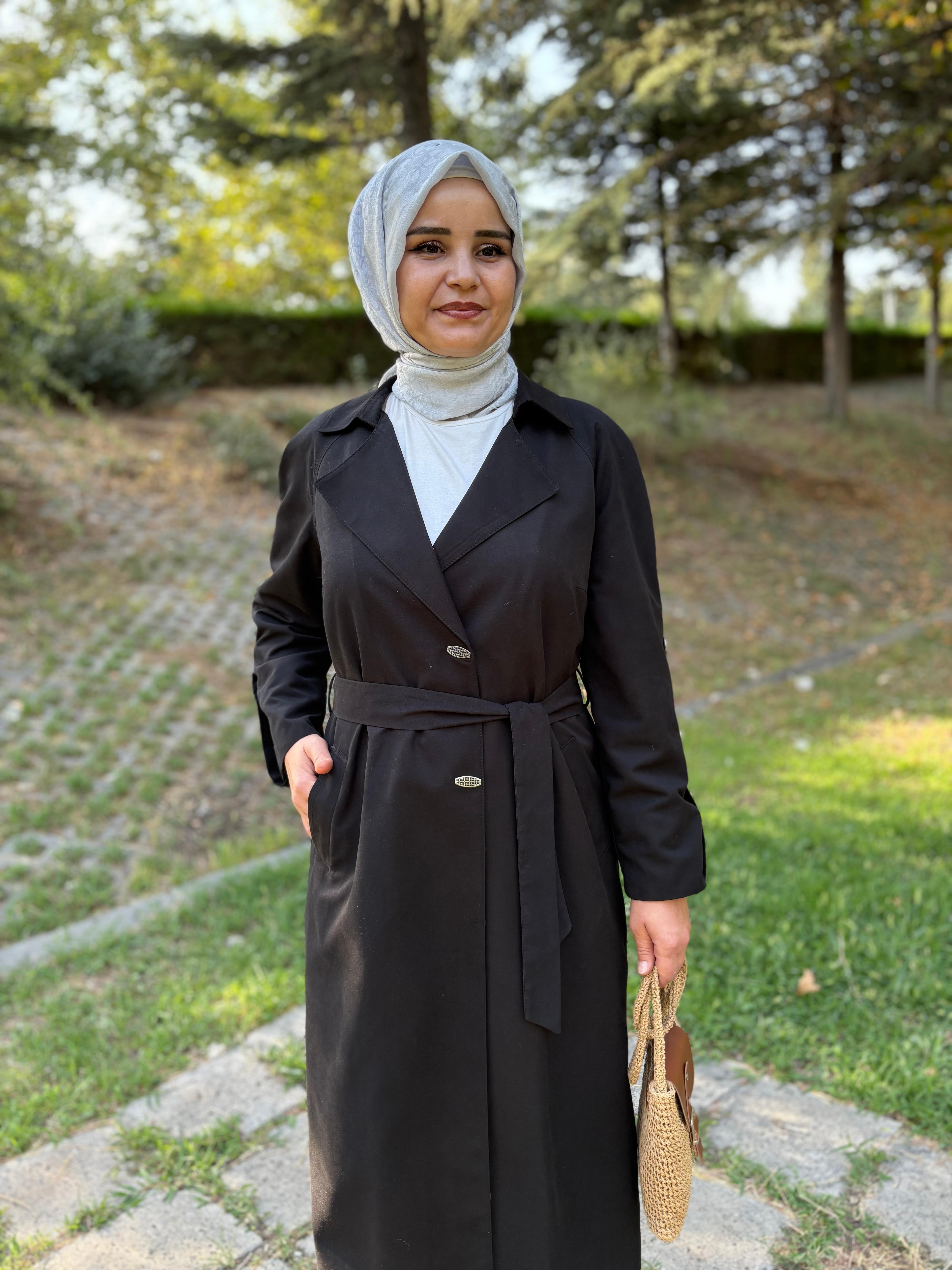 Ayda Siyah Trençkot