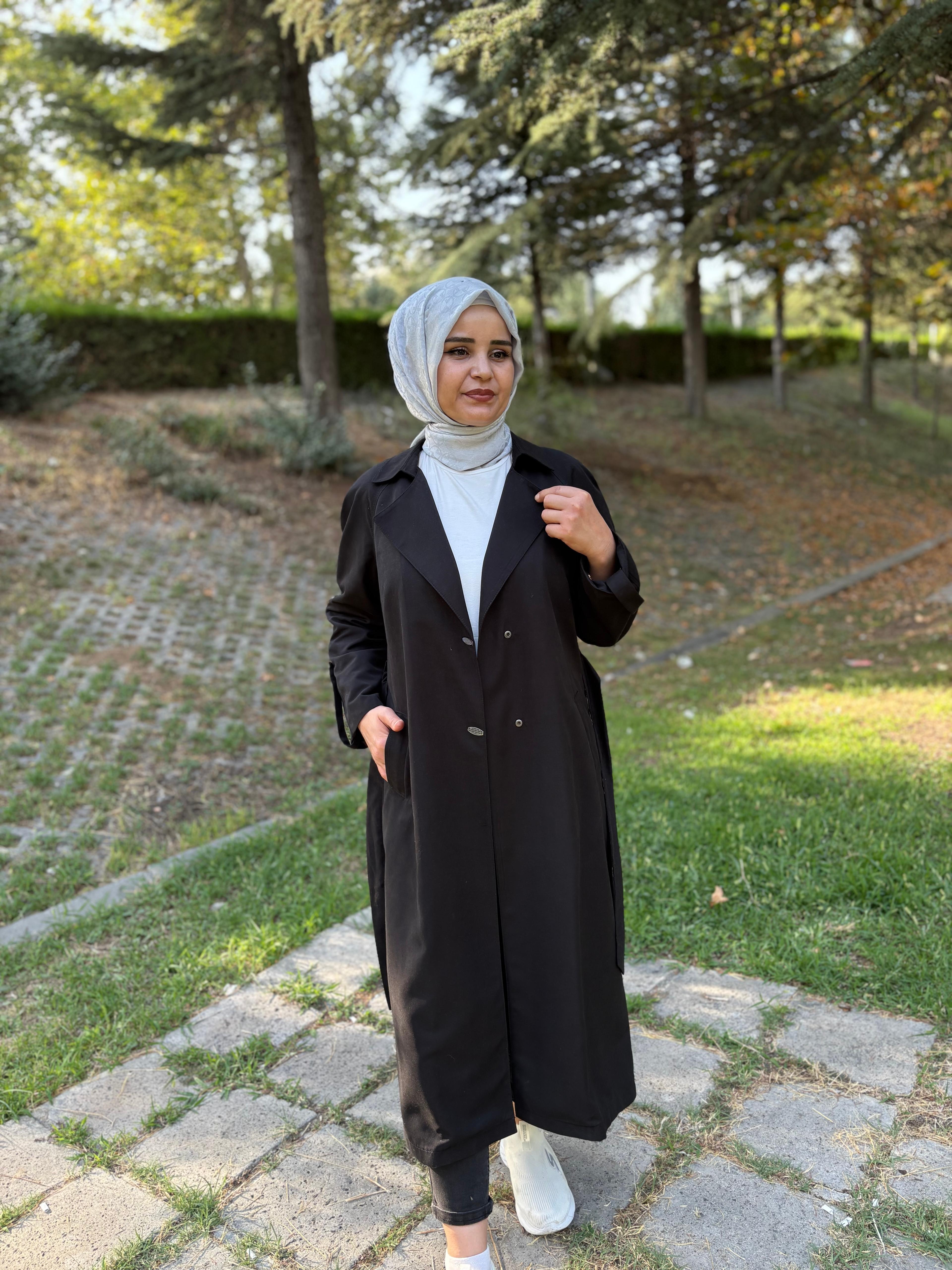 Ayda Siyah Trençkot