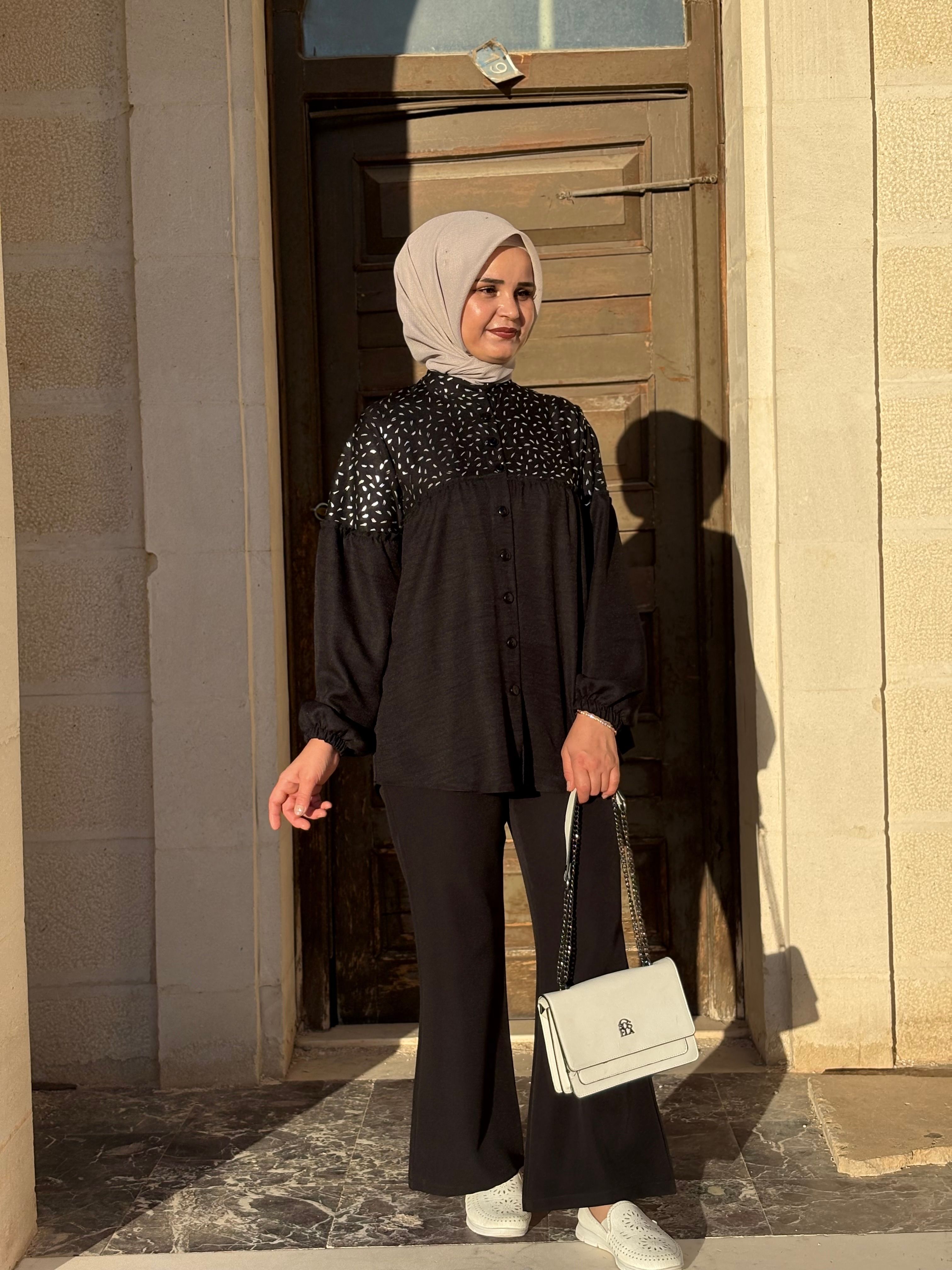 Düğmeli Siyah Tunik