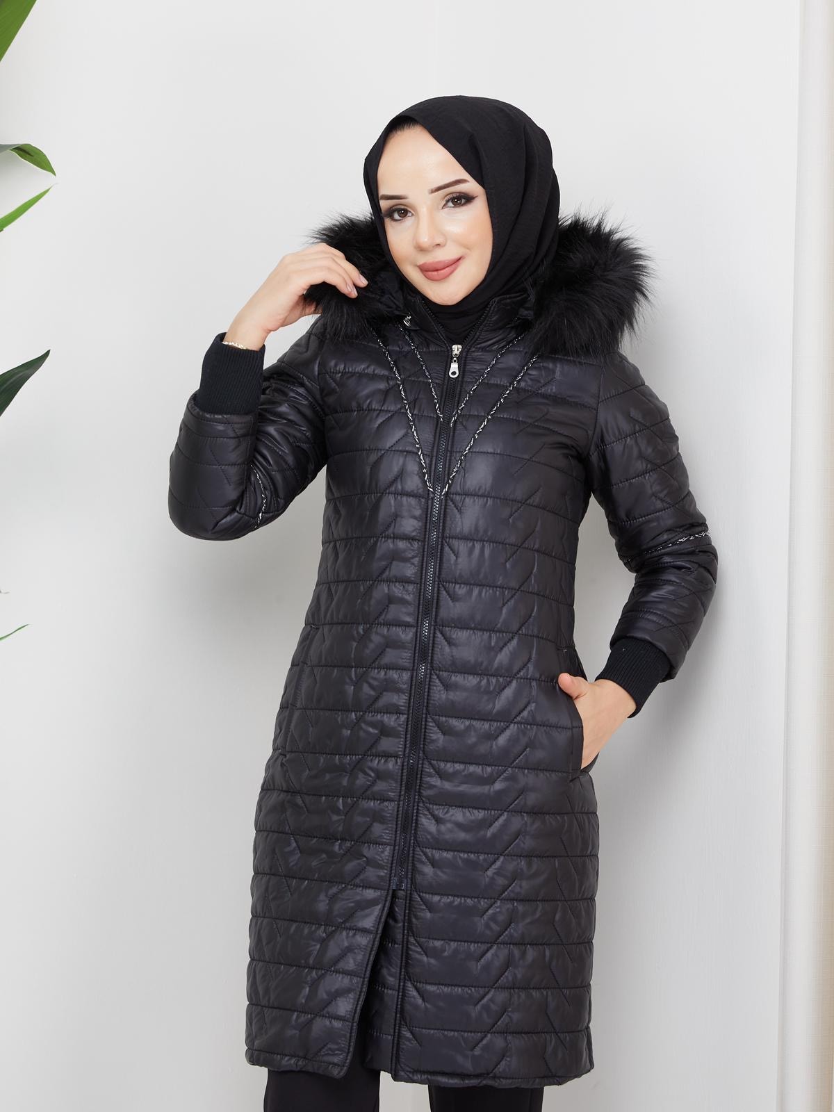 V Detaylı Şişme Mont 