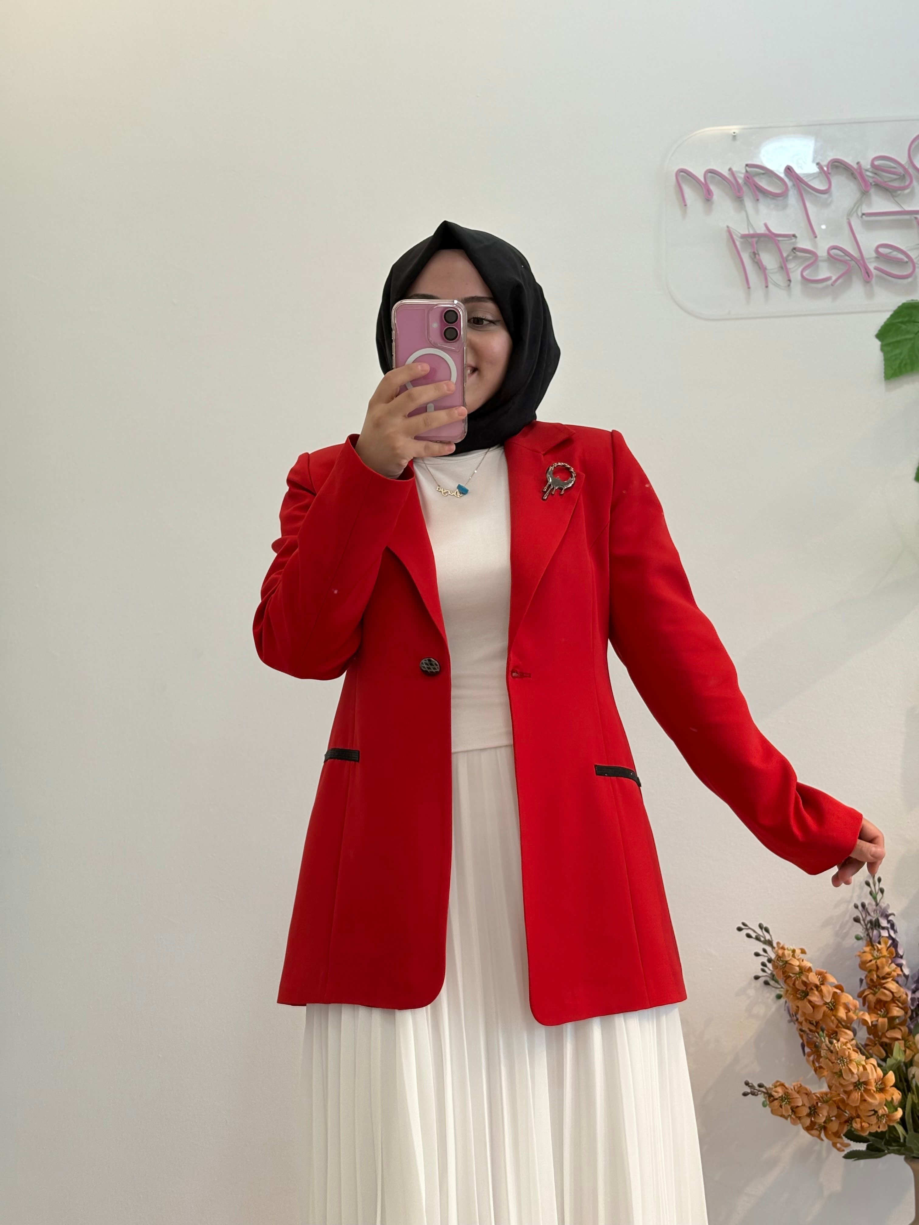 Hüma Kırmızı  Ceket