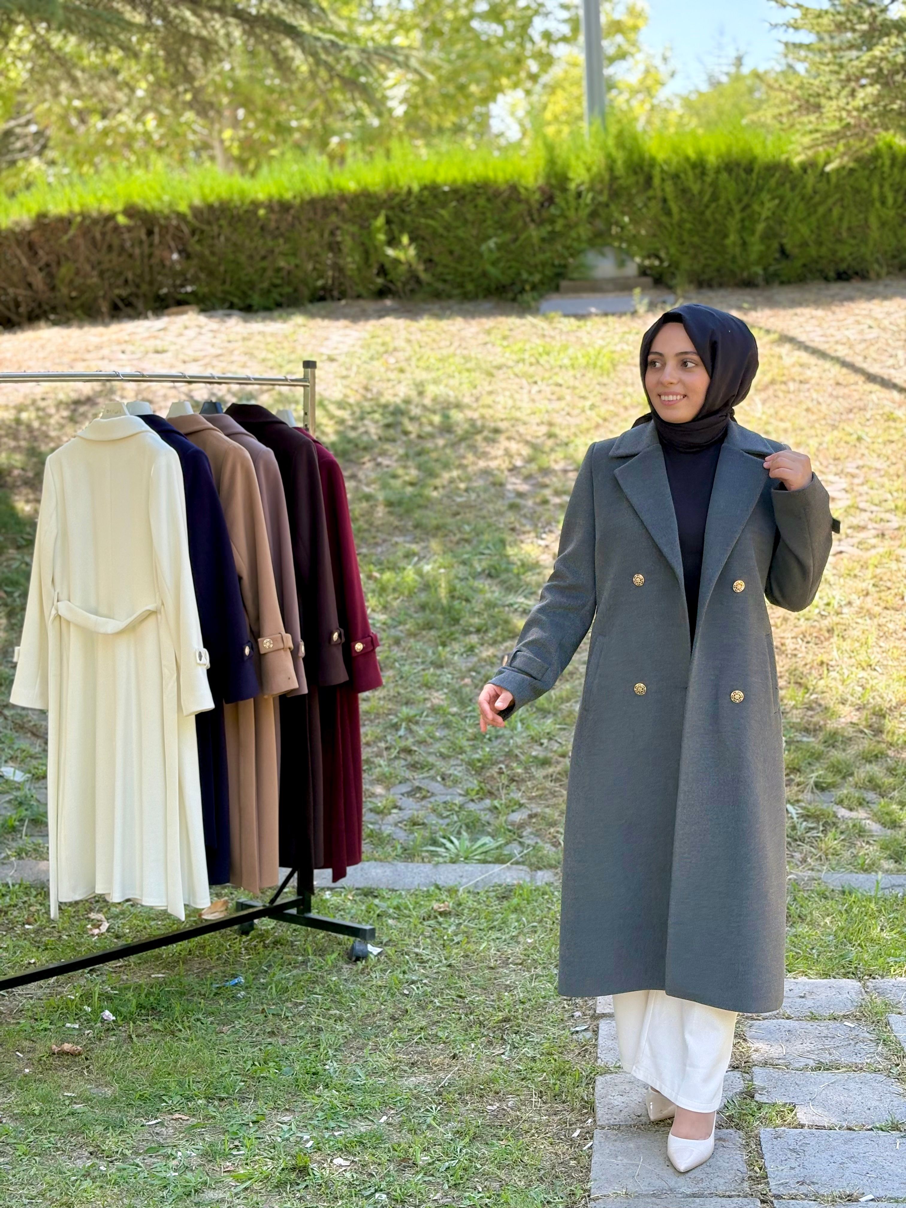 Gri Kaşe Kaban