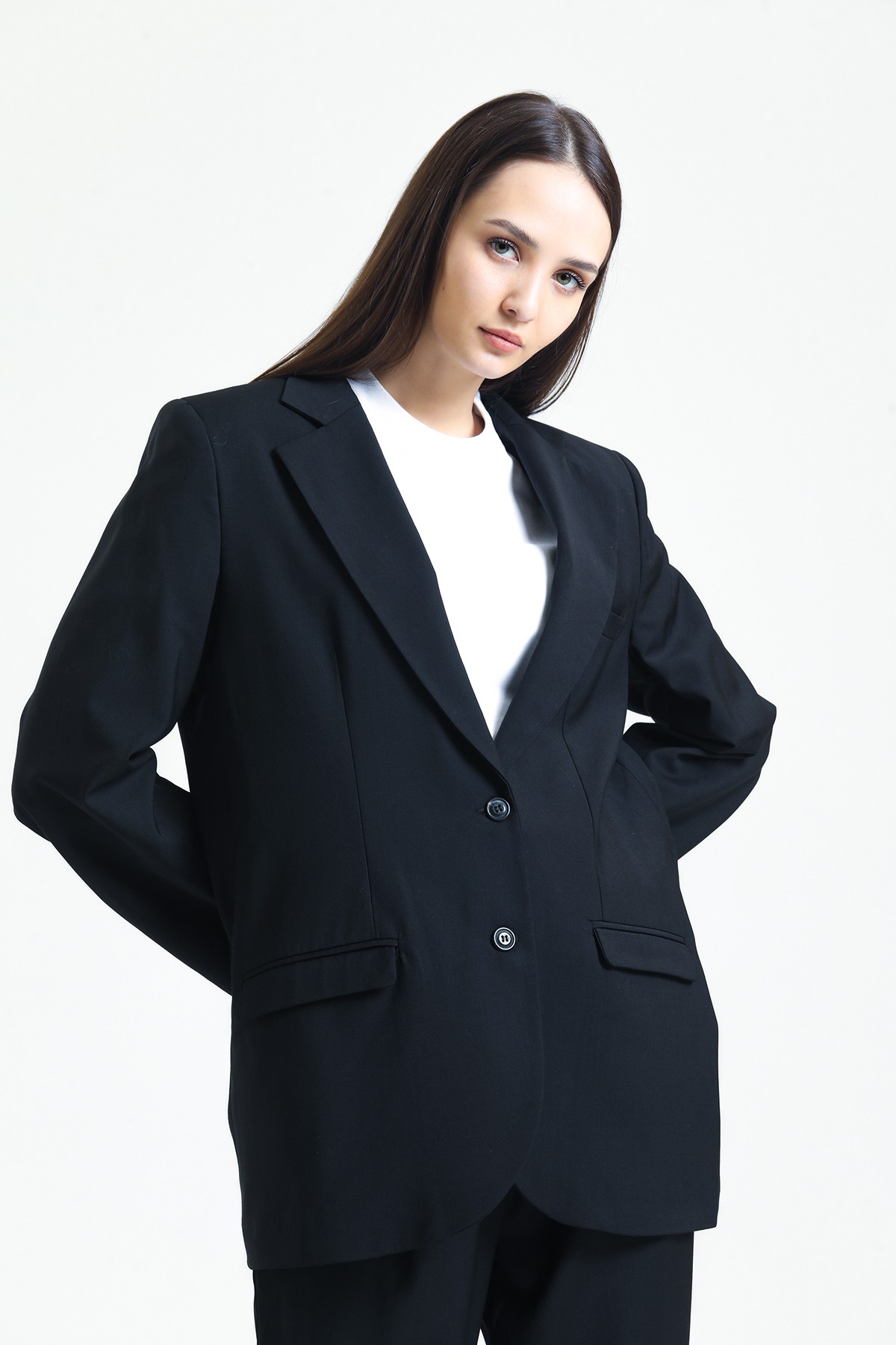 Oversized Blazer Ceket 100 % Pamuk