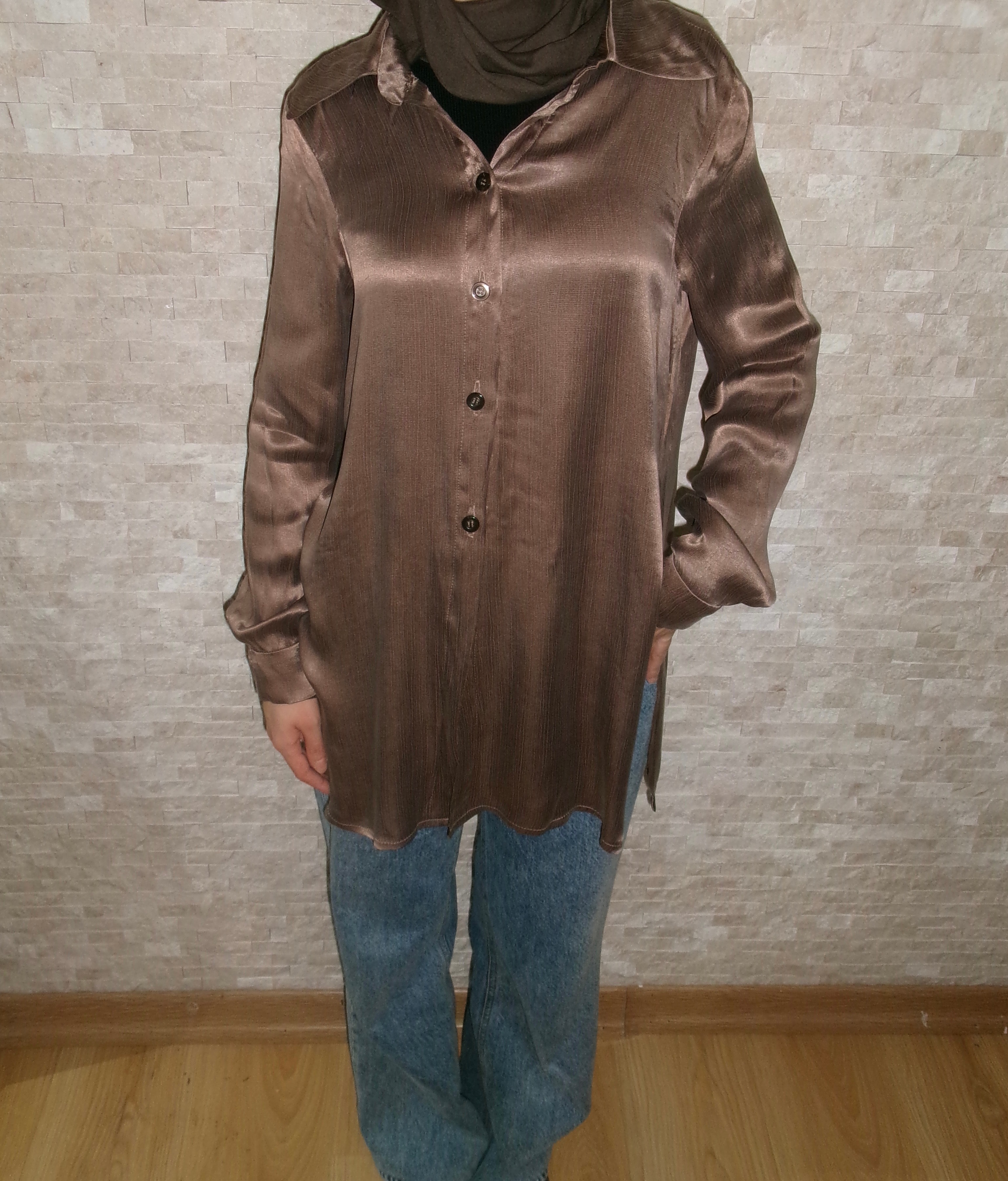 Cupro Gömlek Yırtmaçlı