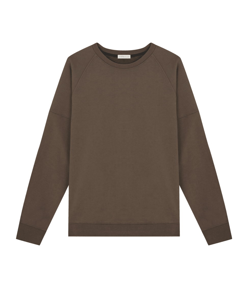 Kadın Basic Oversized Sweatshirt Brown 100 % Better Cotton