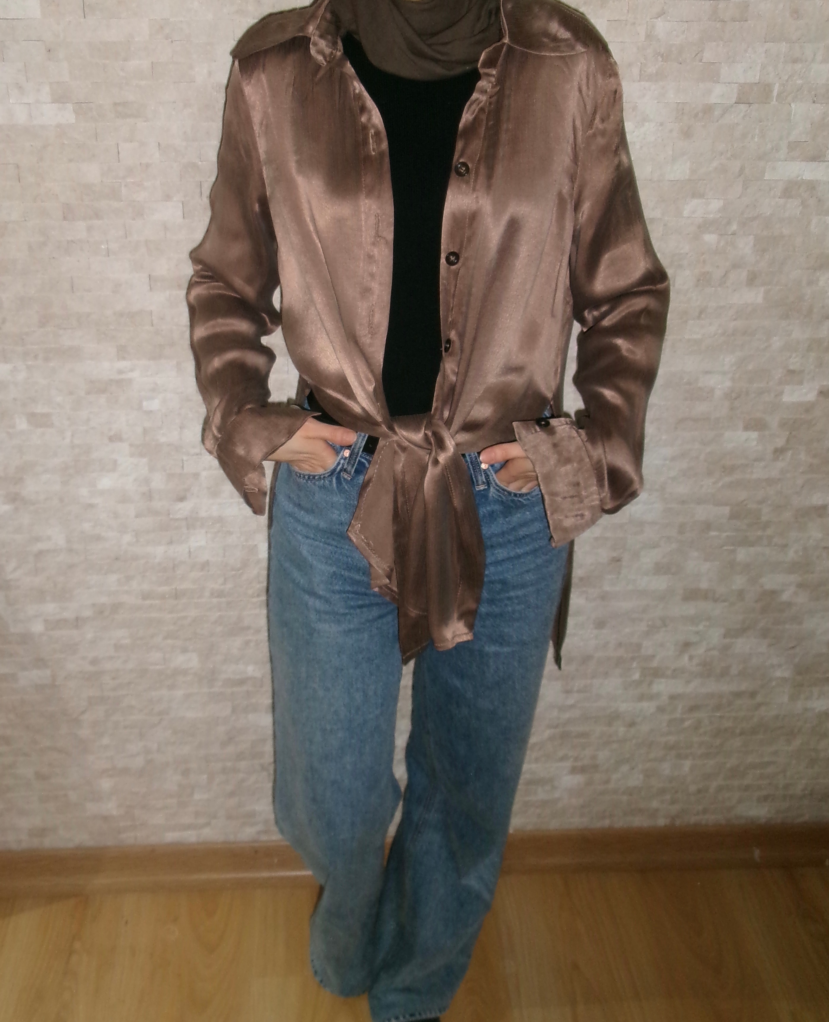 Cupro Gömlek Yırtmaçlı