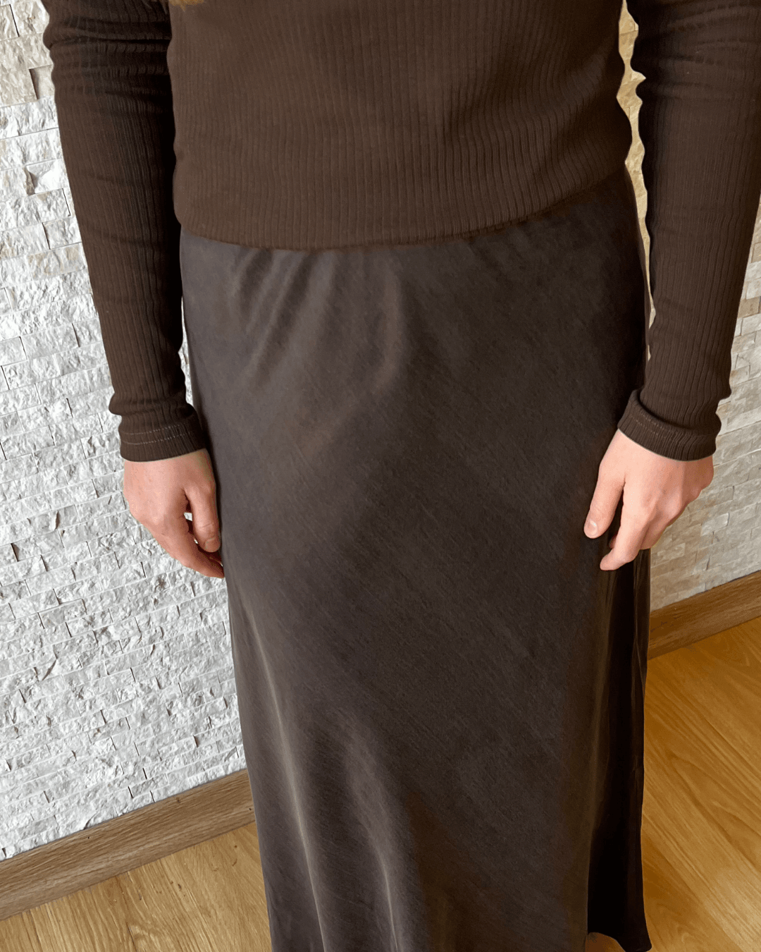 Kahverengi Cupro Etek