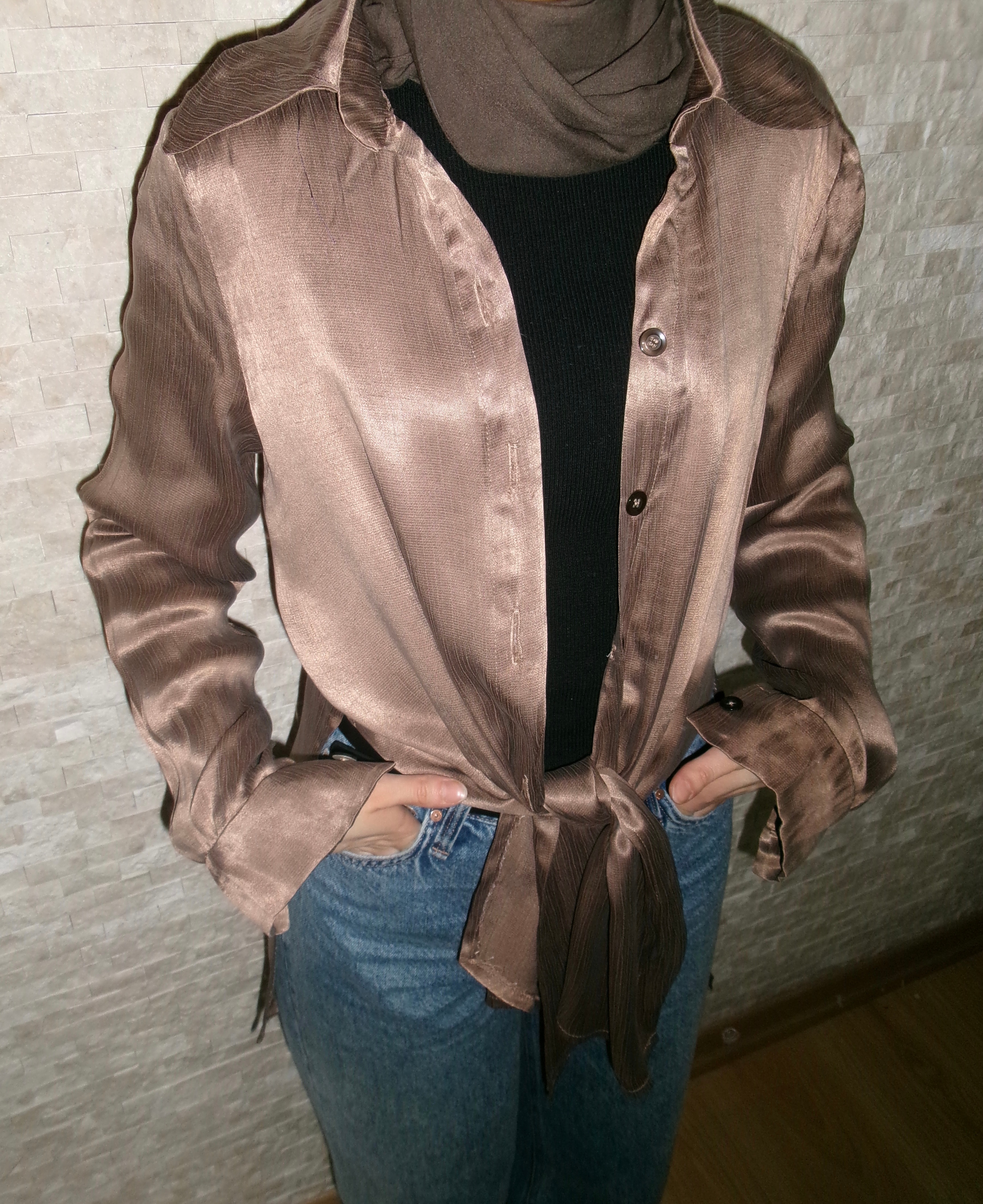 Cupro Gömlek Yırtmaçlı