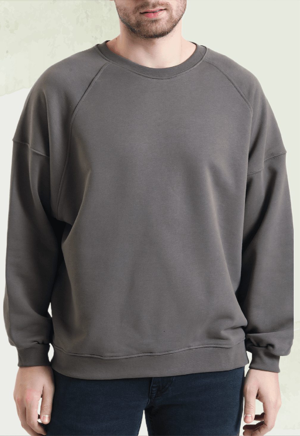  Erkek Oversized Sweatshirt Kahverengi %100 Pamuk