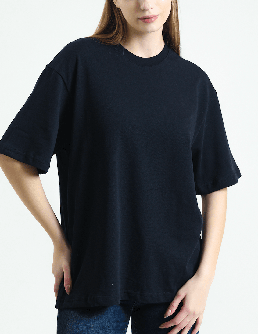 Kadın Basic T-shirt Black 100 % Pamuk 