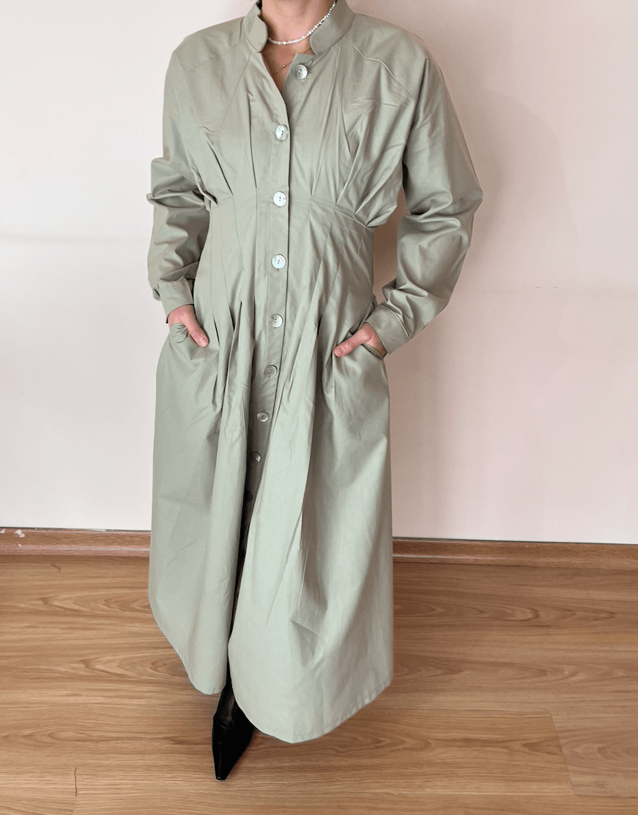% 100 Pamuk Yesil Elbise