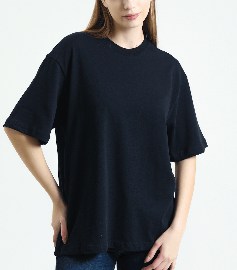 Kadın Basic T-shirt Black 100 % Pamuk 