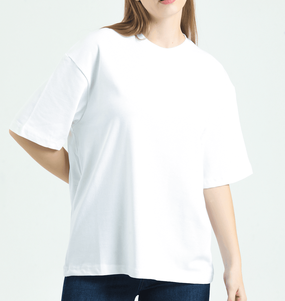 Kadın Basic T-shirt White 100 % Pamuk