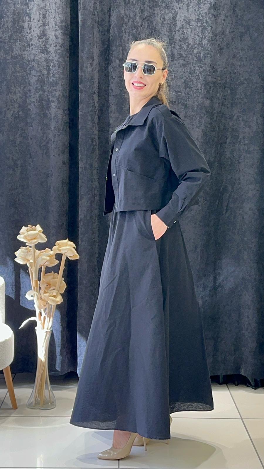 CEPKEN DETAYLI ELBİDE  - SİYAH