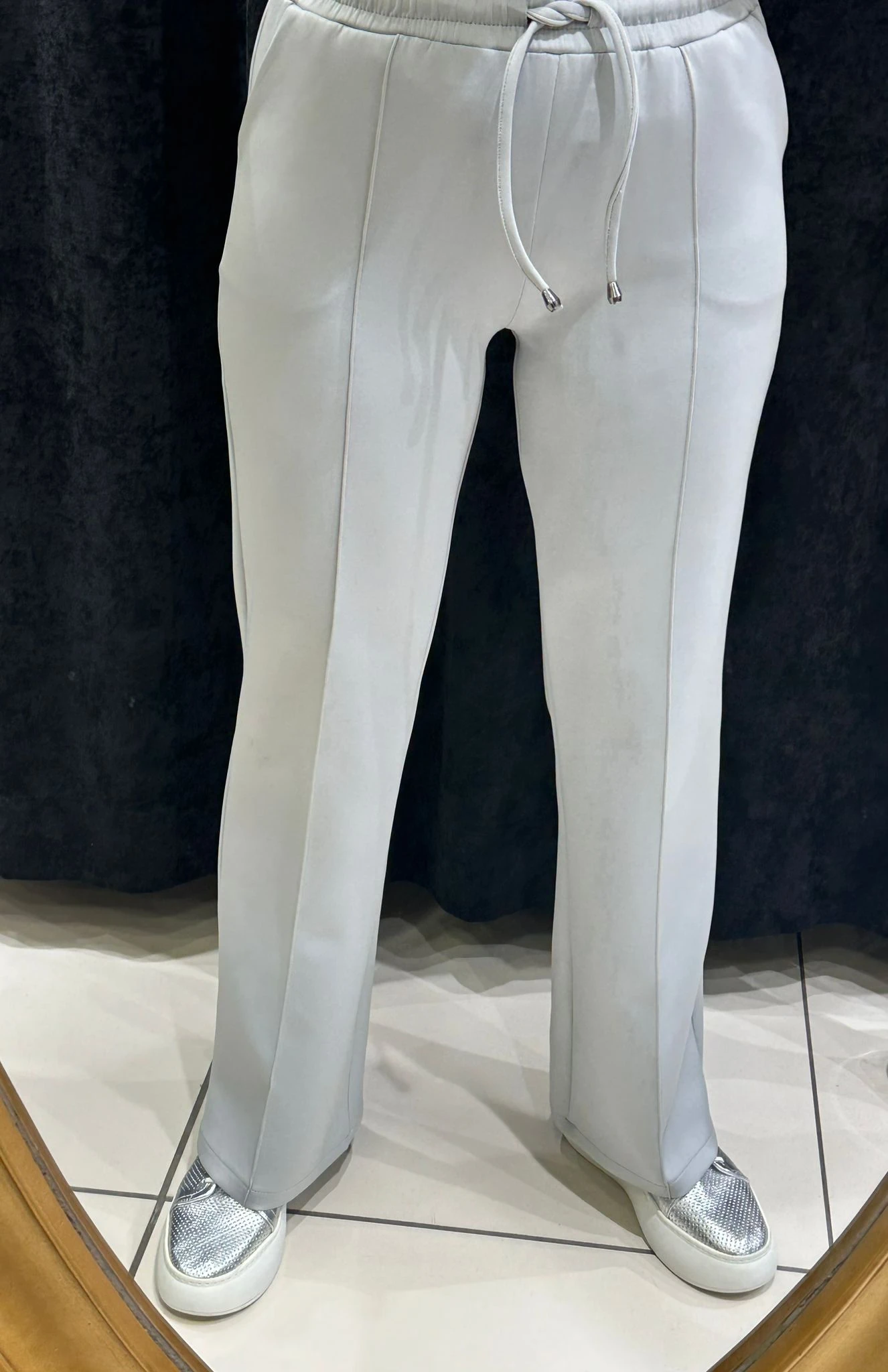 İSPANYOL PAÇA SCUBA BELİ LASTİKLİ PANTOLON  - GRİ