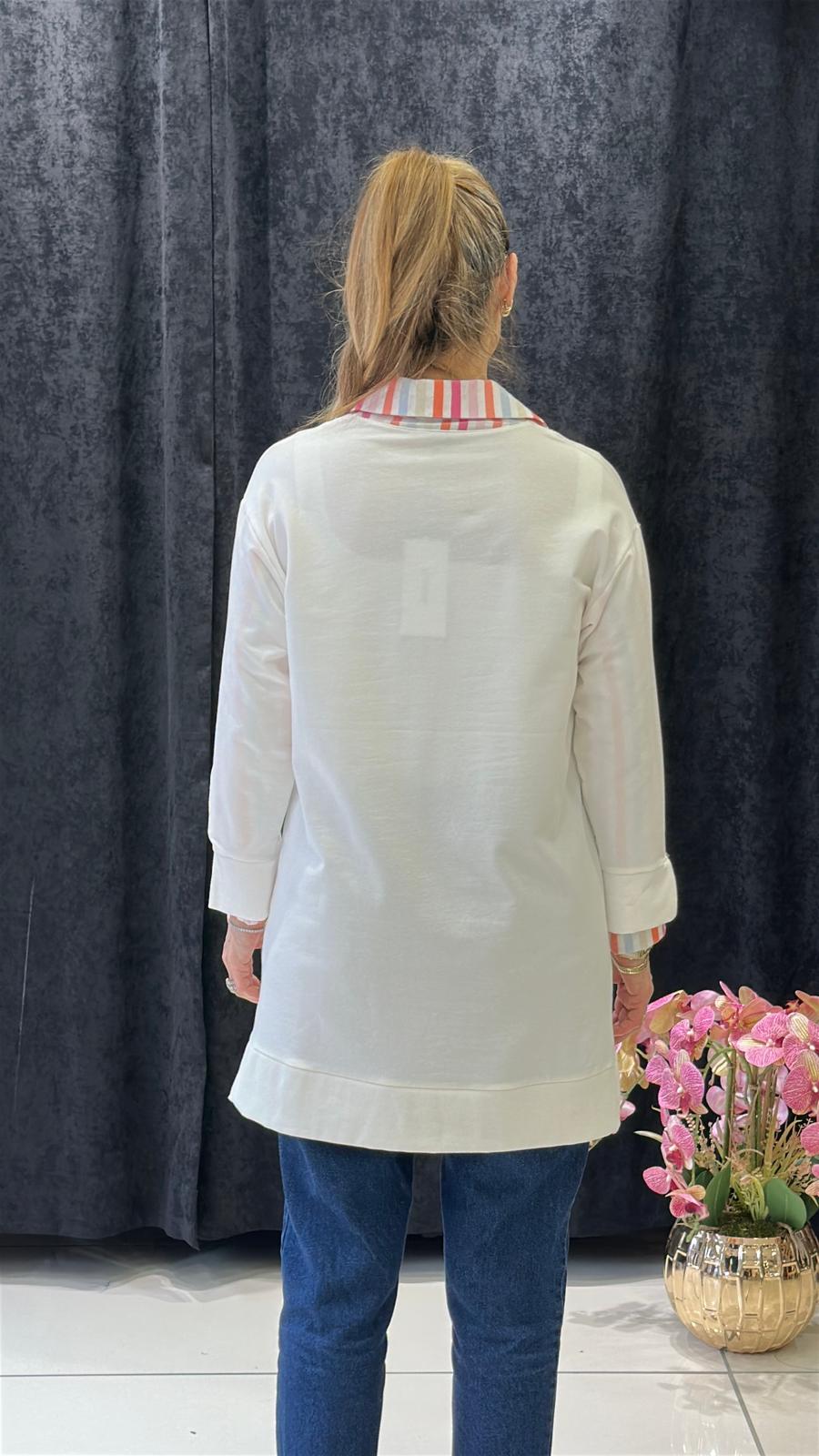 YAKA VE KOL GÖMLEK DETAY PENYE TUNİK  