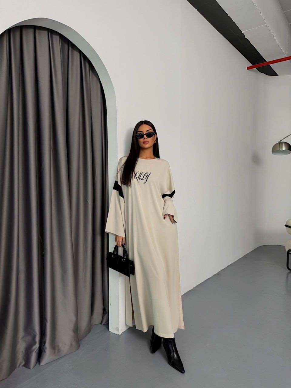 LİNDA KUMAŞ YIRTMAÇ DETA YAZLIK İNCE ABAYA ELBİSE 